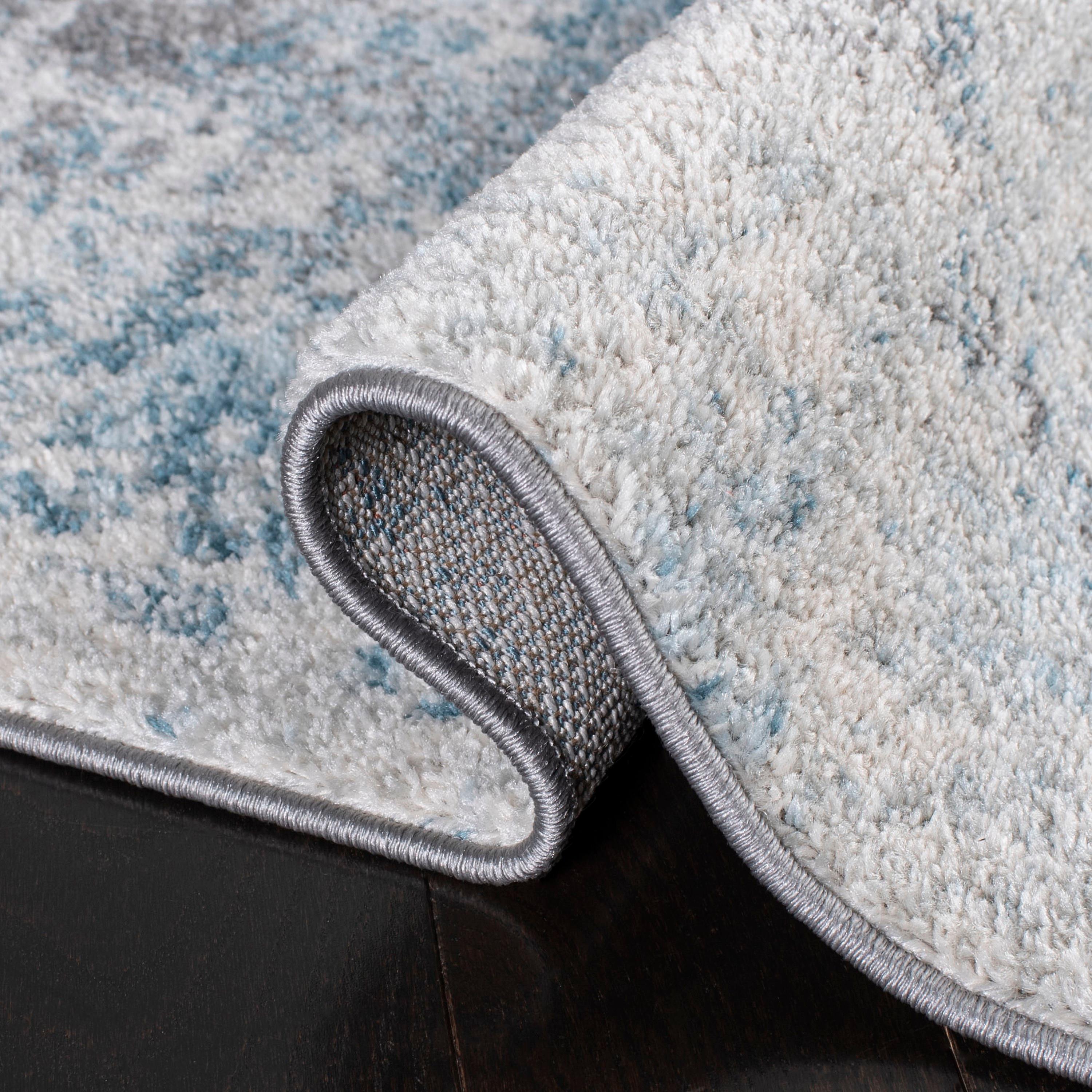 Tulum TUL209 Power Loomed Accent Rug - Ivory/Blue - 3'x3' - Safavieh.