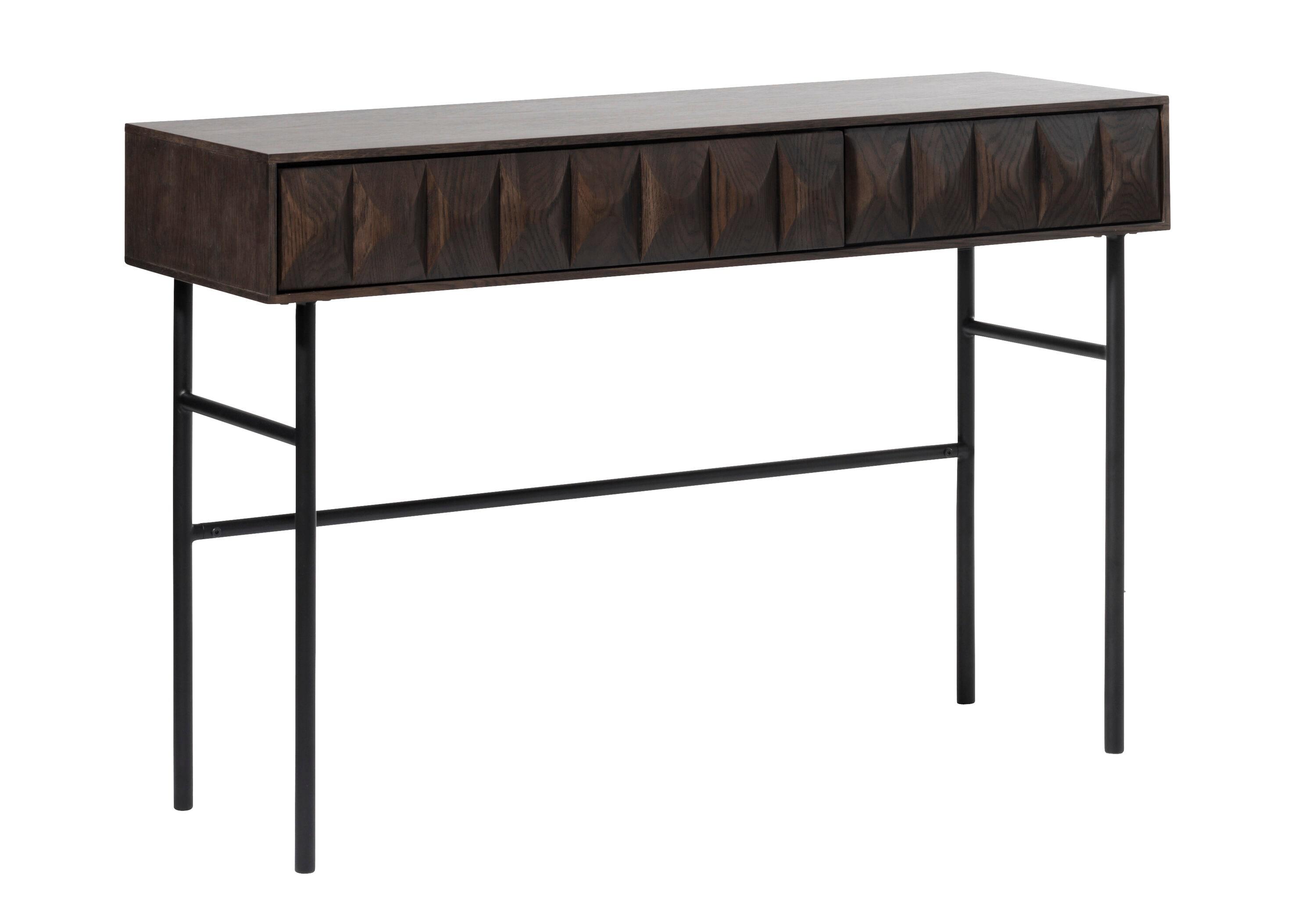 Modern 46-inch Wide 2-Drawer Console Table - Espresso Oak