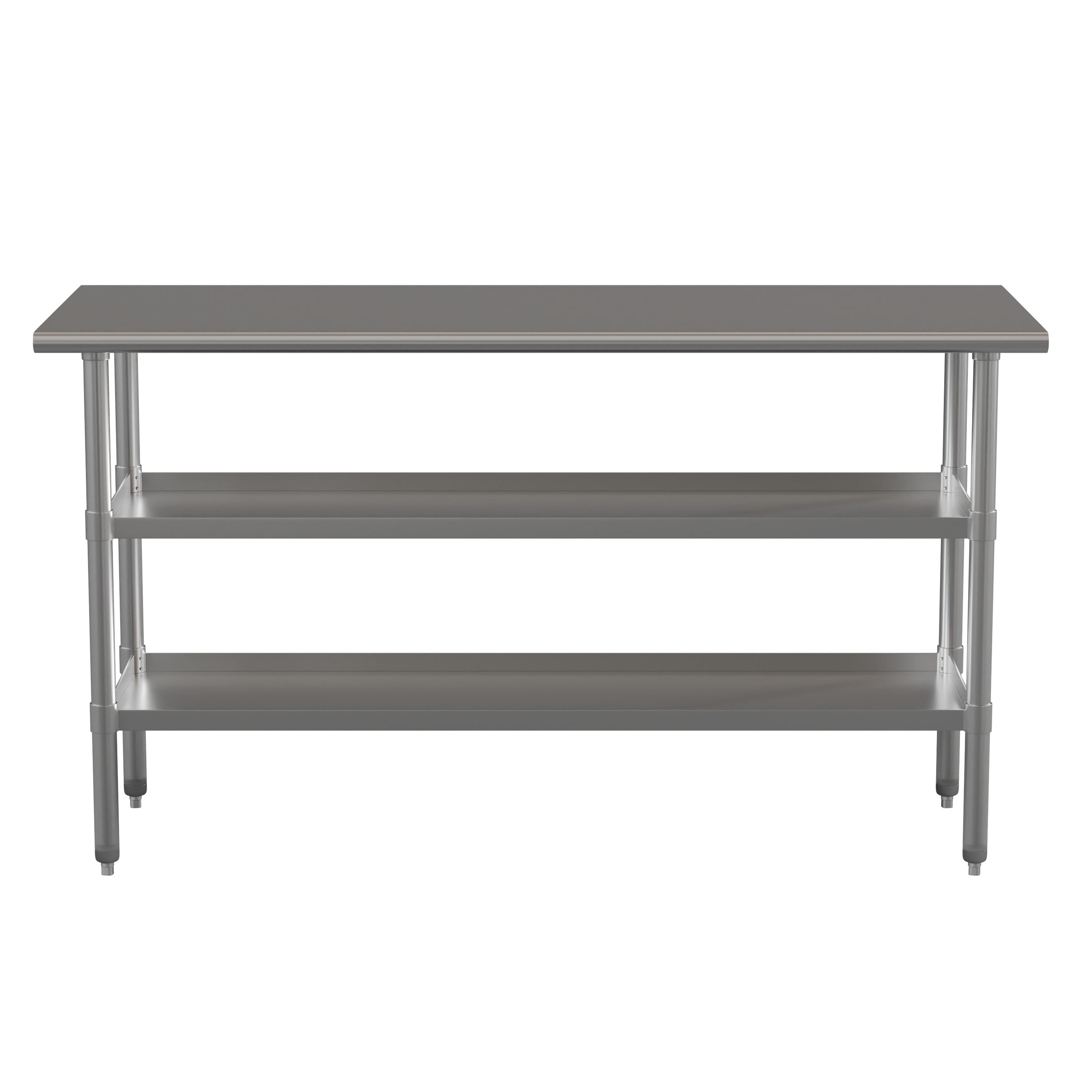 Woodford NSF Stainless Steel 18 Gauge Work Table with 2 Undershelves