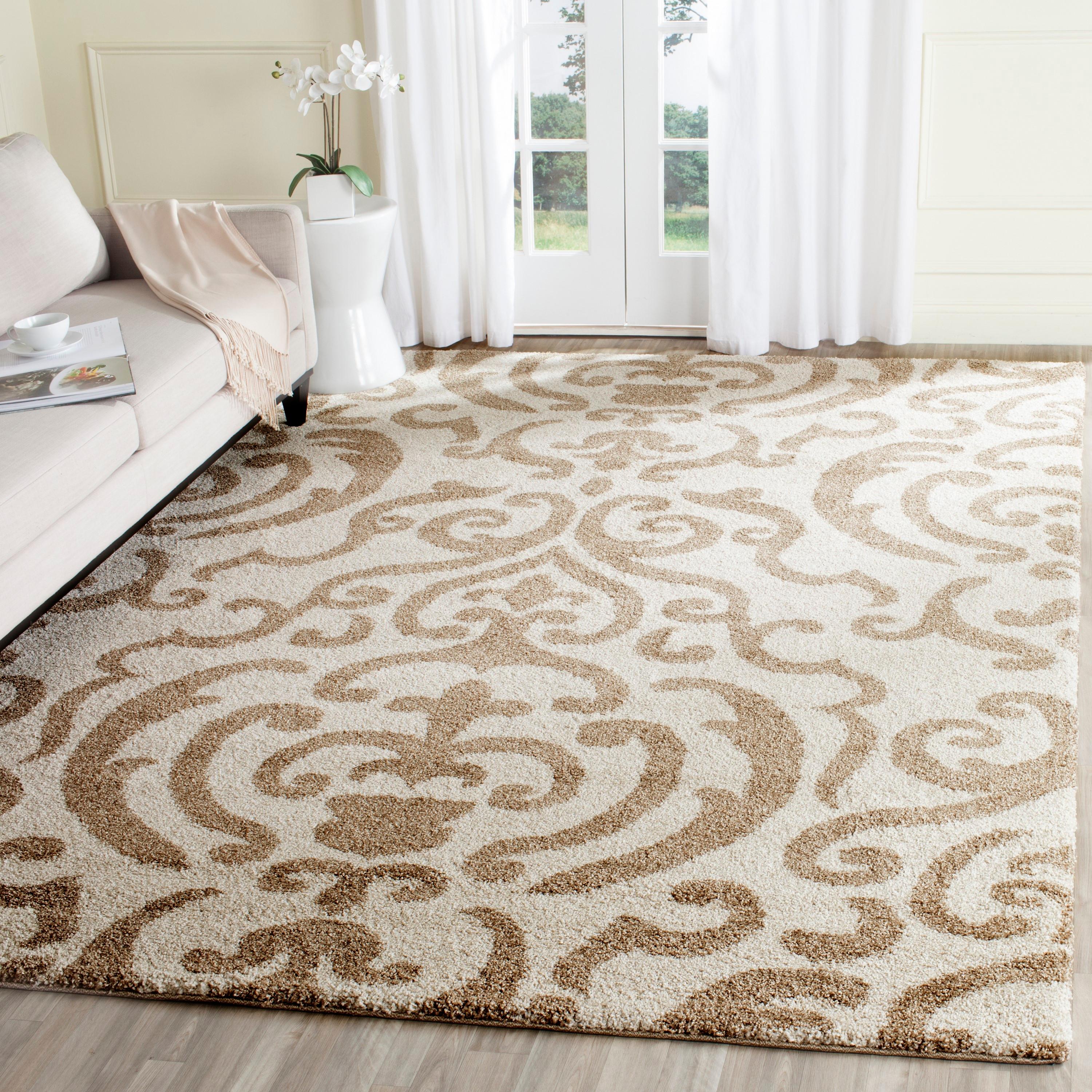 Florida Shag SG462 Power Loomed Indoor Area Rug - Cream/Beige - 8'x10' - Safavieh.