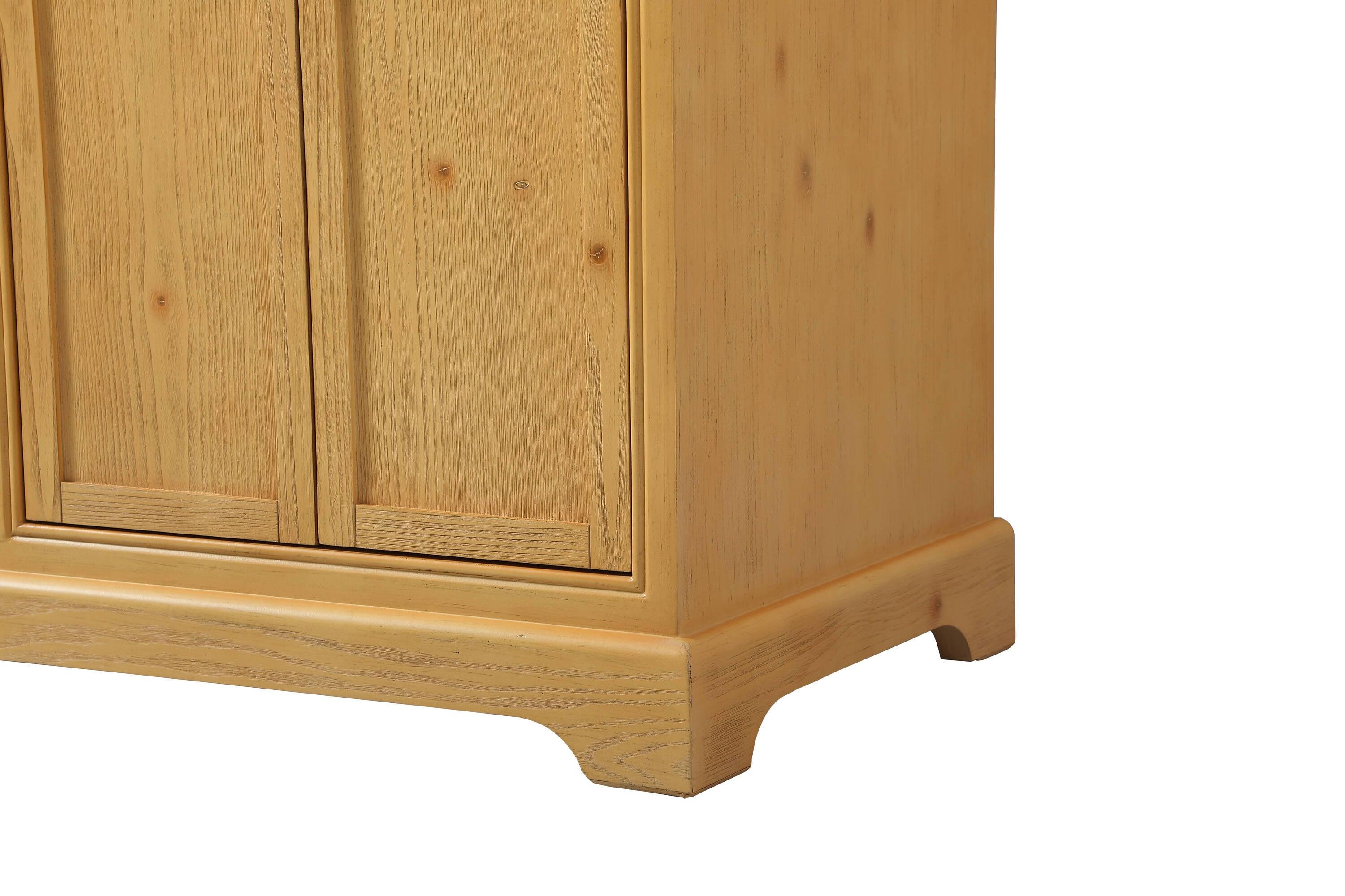 Elegant Decor Americana 60" Aluminum MDF Double Bathroom Vanity in Natural Wood