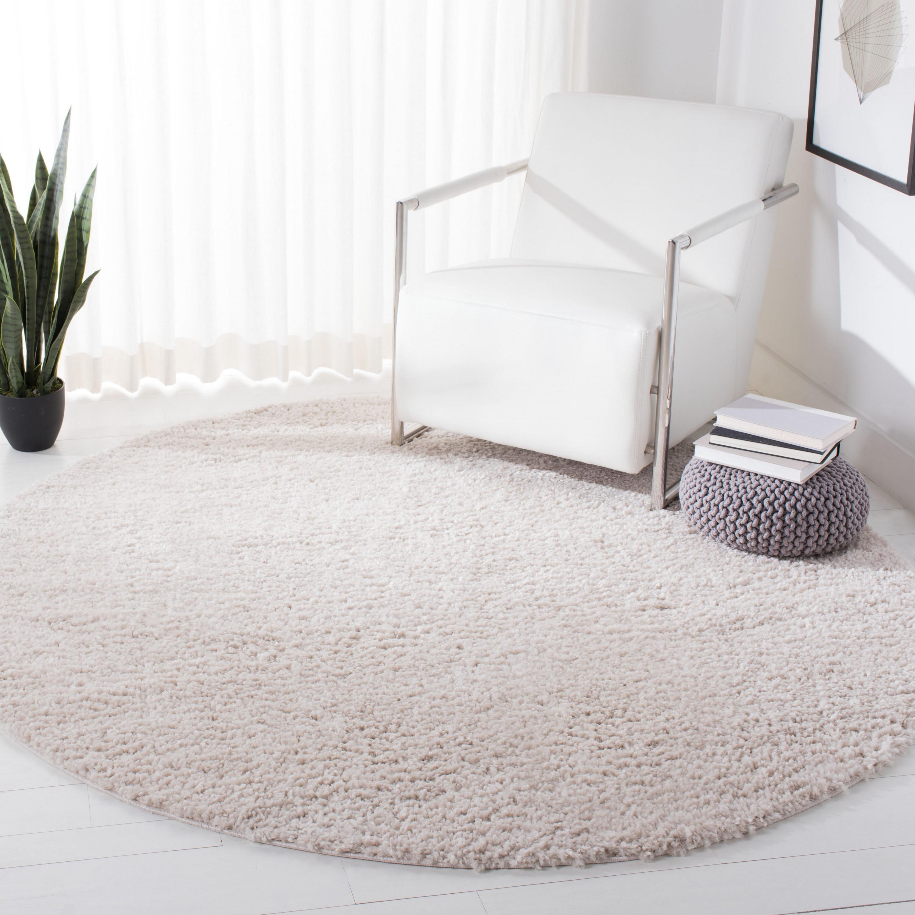 August Shag 900 AUG900 Power Loomed Indoor Area Rug - Beige - 4' Round - Safavieh