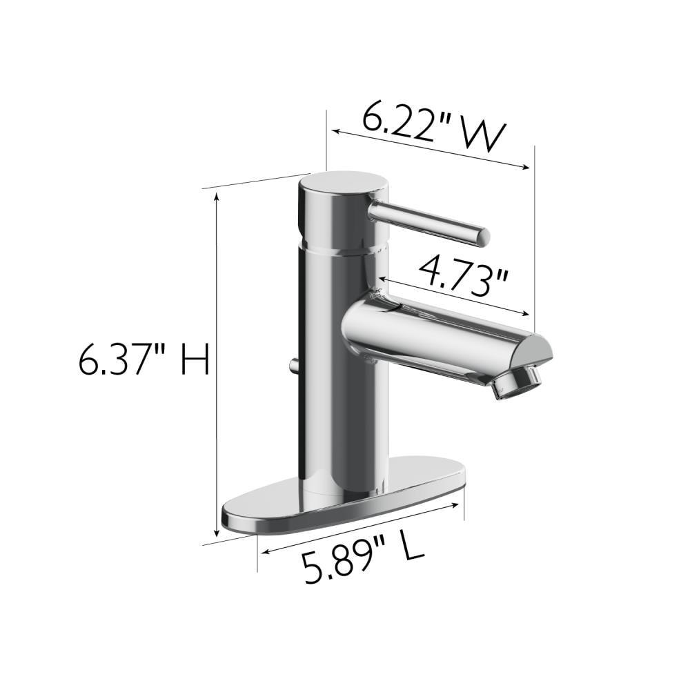 Eastport II Modern Single-Handle Bathroom Faucet with Deck Plate, Polished Chrome – Design House, 593897