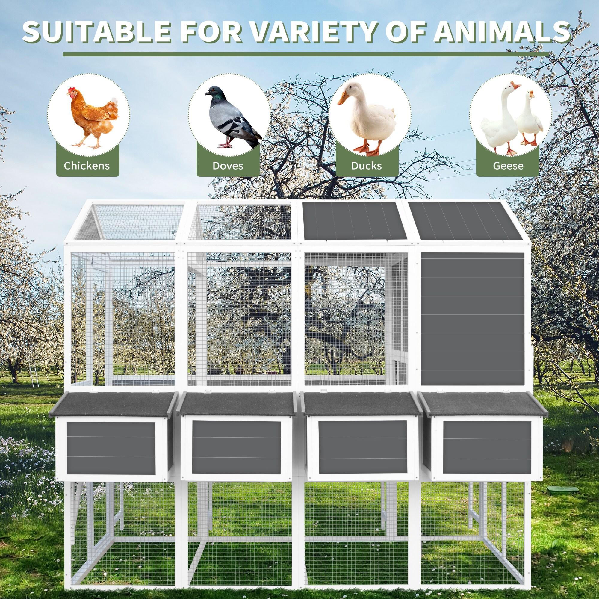 59" Large Chicken Coop for 4-6 Chickens, Wooden Hen House with Large Nesting Boxes, Outdoor Poultry Cage Rabbit Cage with Ramps & Ventilation Window, 59''L*33.5''W*38.6''H
