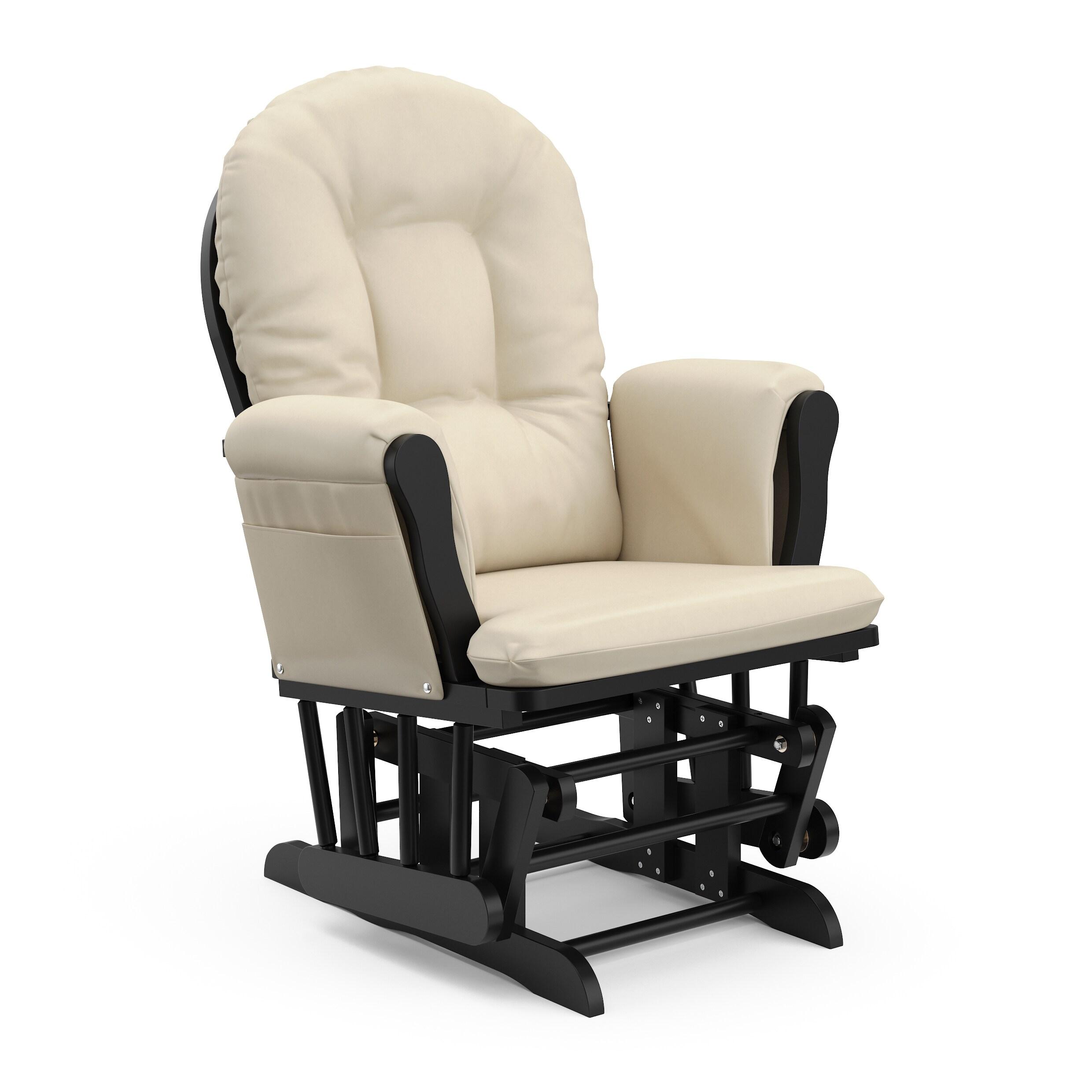 Storkcraft Hoop Infant Nursery Glider and Ottoman, Black with Beige