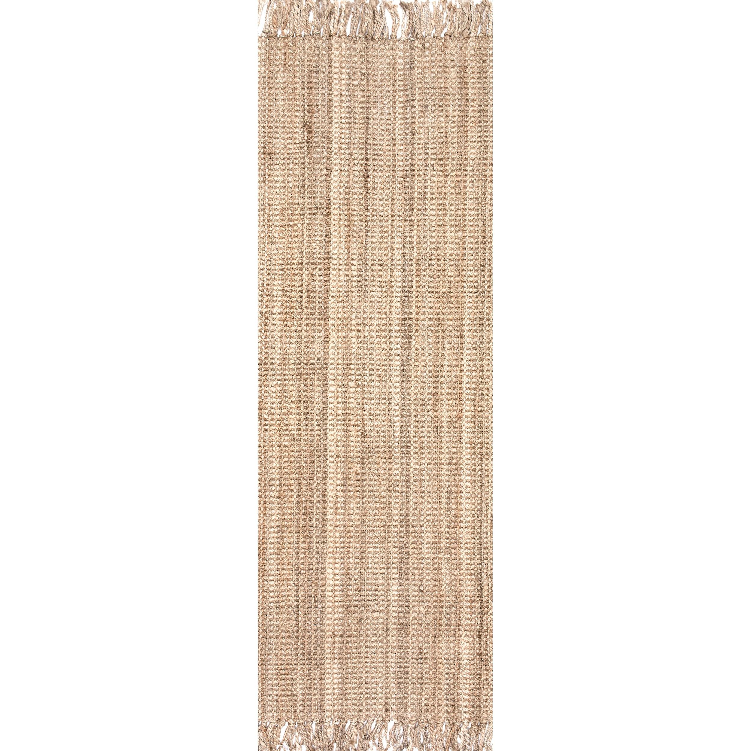nuLOOM Daniela Chunky Jute Natural 2' 6" x 6' Farmhouse Runner Rug