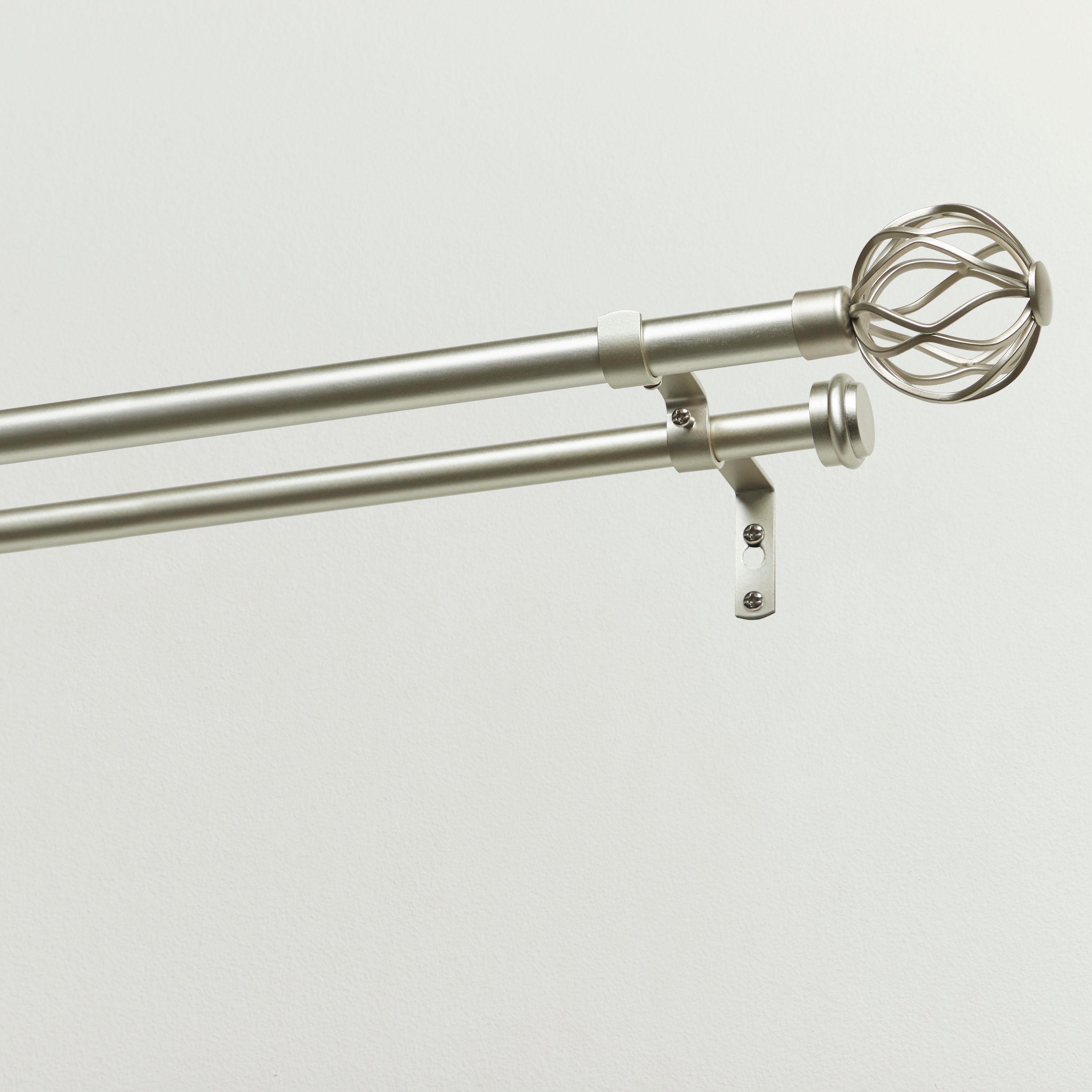 Amalgamated Textiles Ogee Double Window Curtain Rod and Finial Set