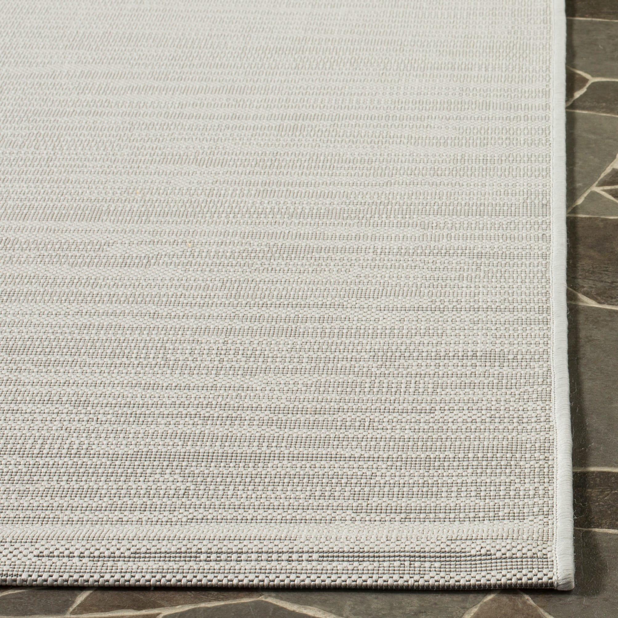 SAFAVIEH Courtyard Alana Contemporary Indoor/Outdoor Area Rug, 4' x 5'7", Light Grey