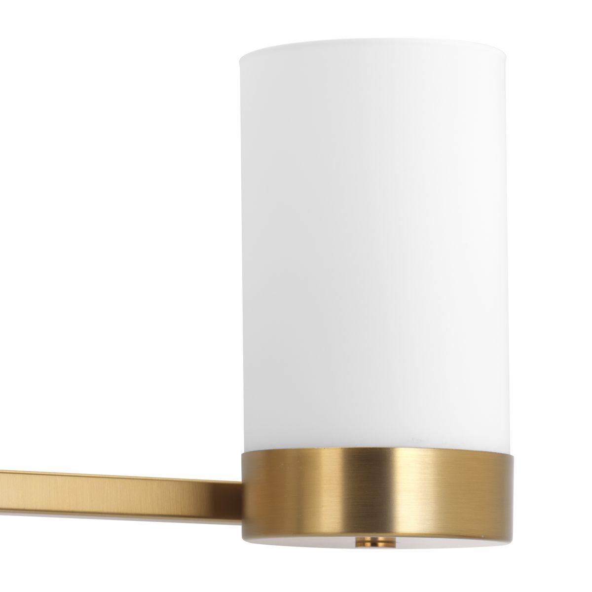 Progress Lighting Elevate 2-Light Bath in Brushed Bronze, Etched White Glass Shade, Steel Collection