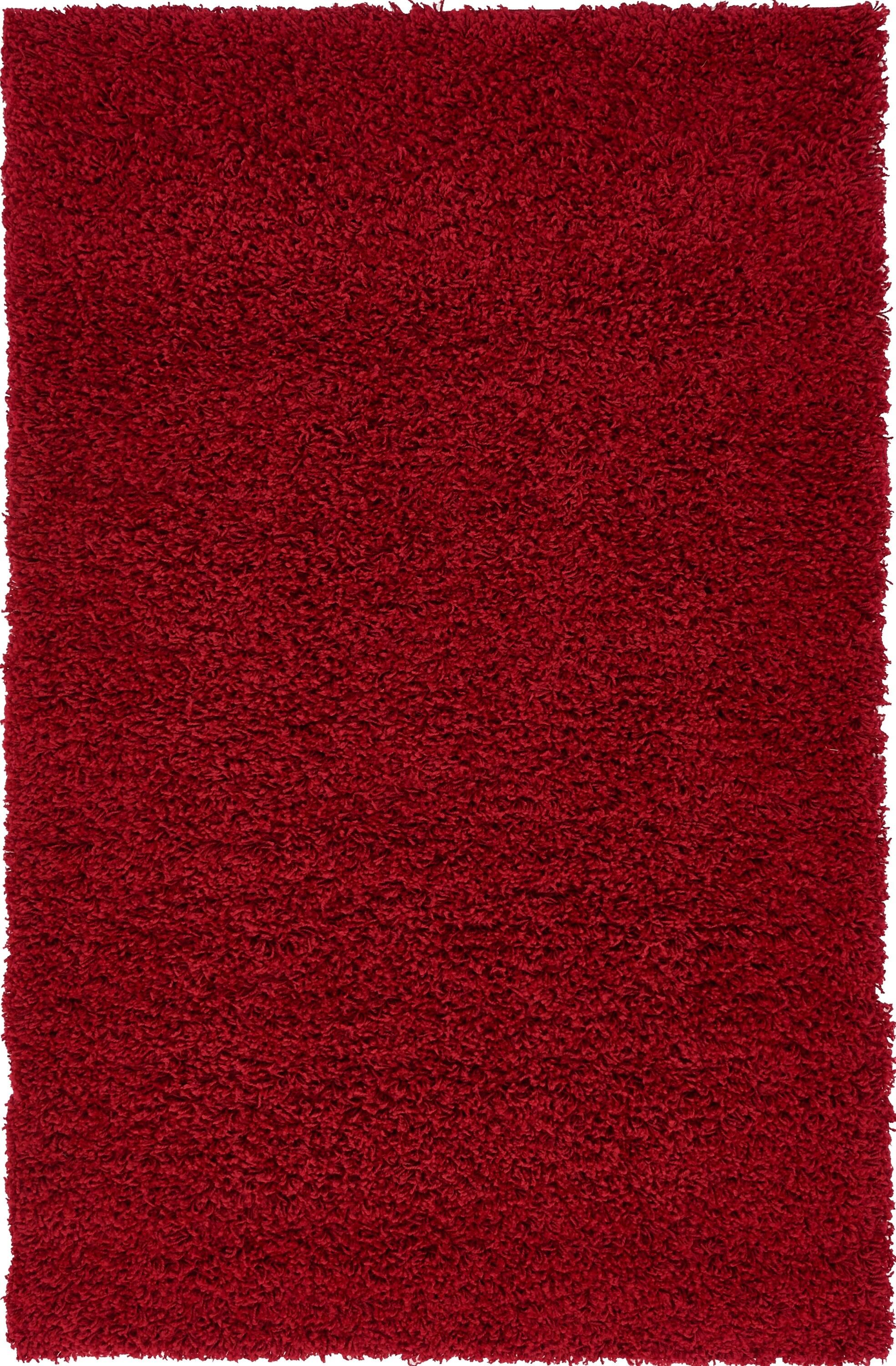 Unique Loom 3' 3 x 5' 3 Solid Shag Cherry Red Area Rug