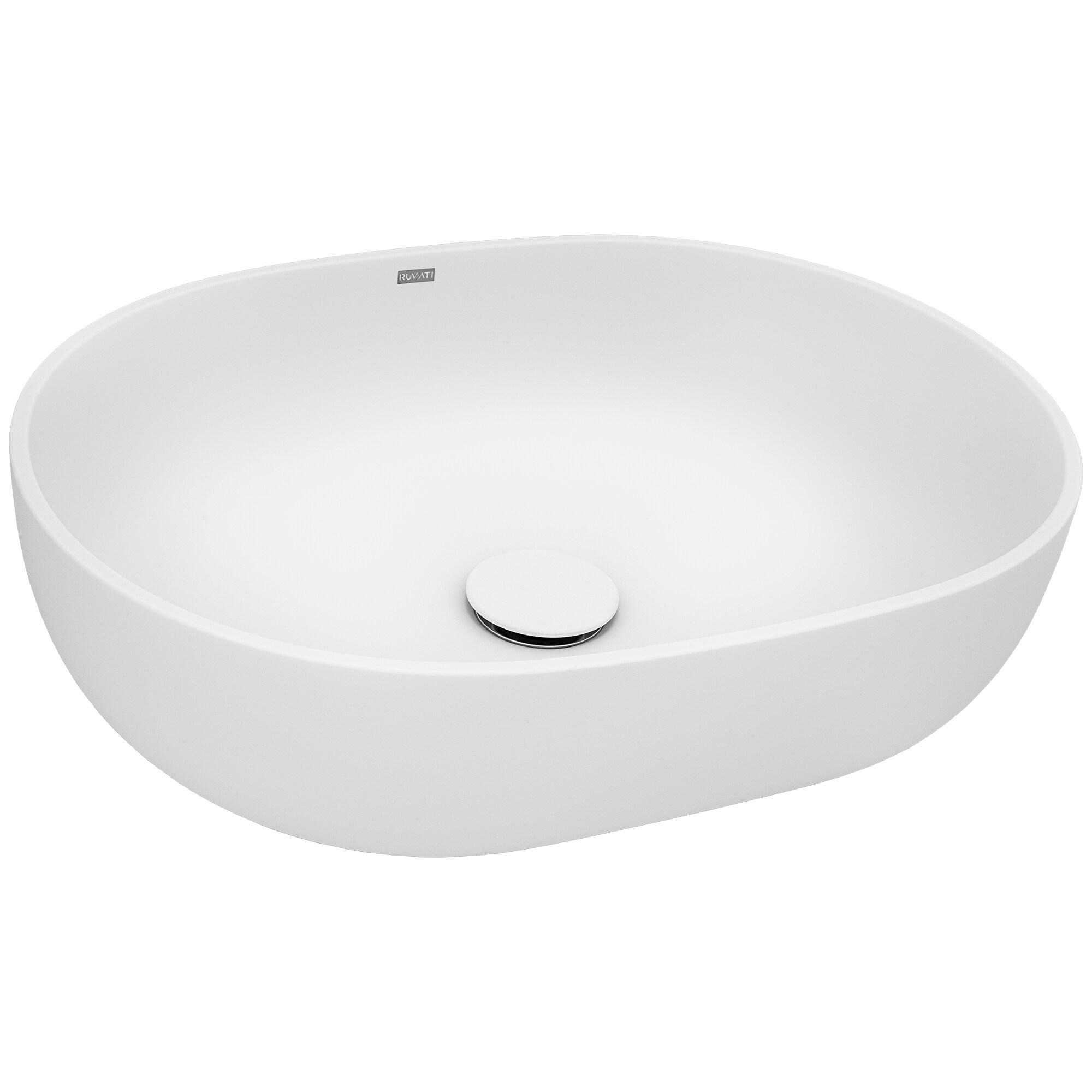 Ruvati 19-inch epiStone Solid Surface Modern Bathroom Vessel Sink