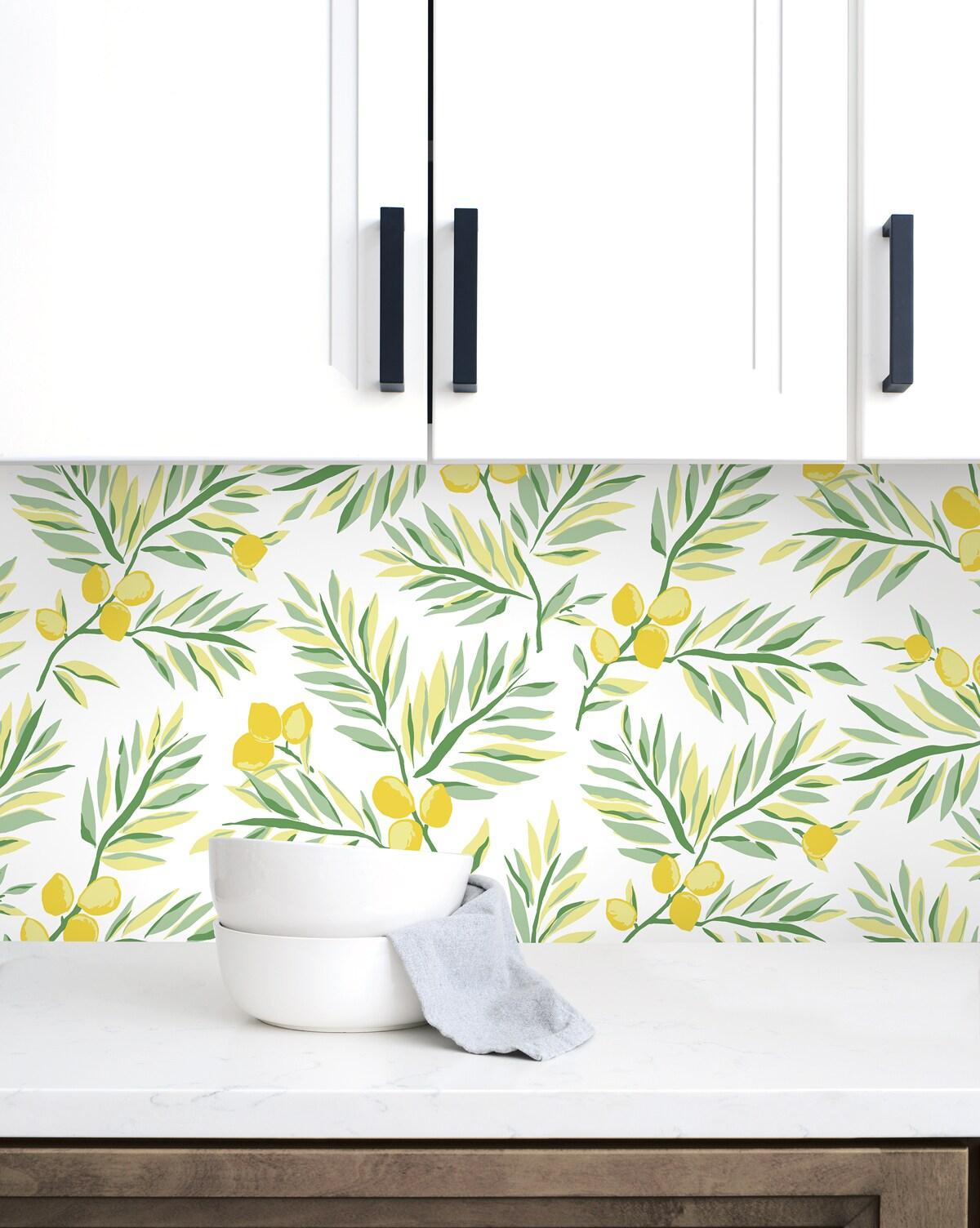 NextWall Lemon Branch Peel and Stick Wallpaper
