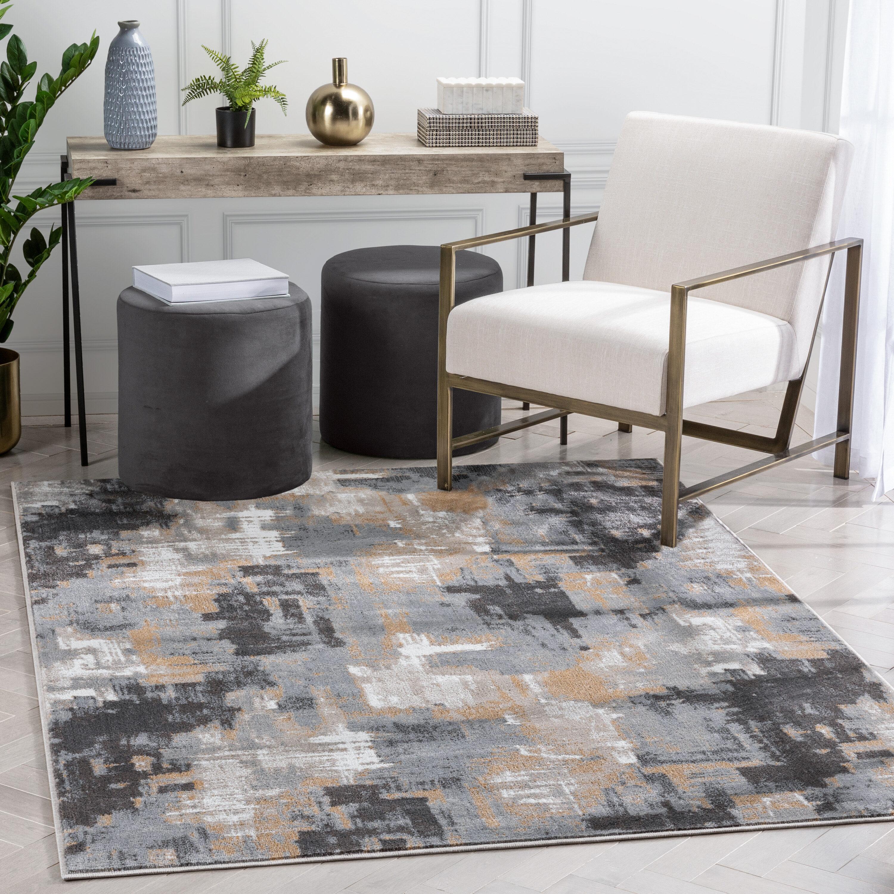 Verity Lilith Modern Abstract Gray Rug