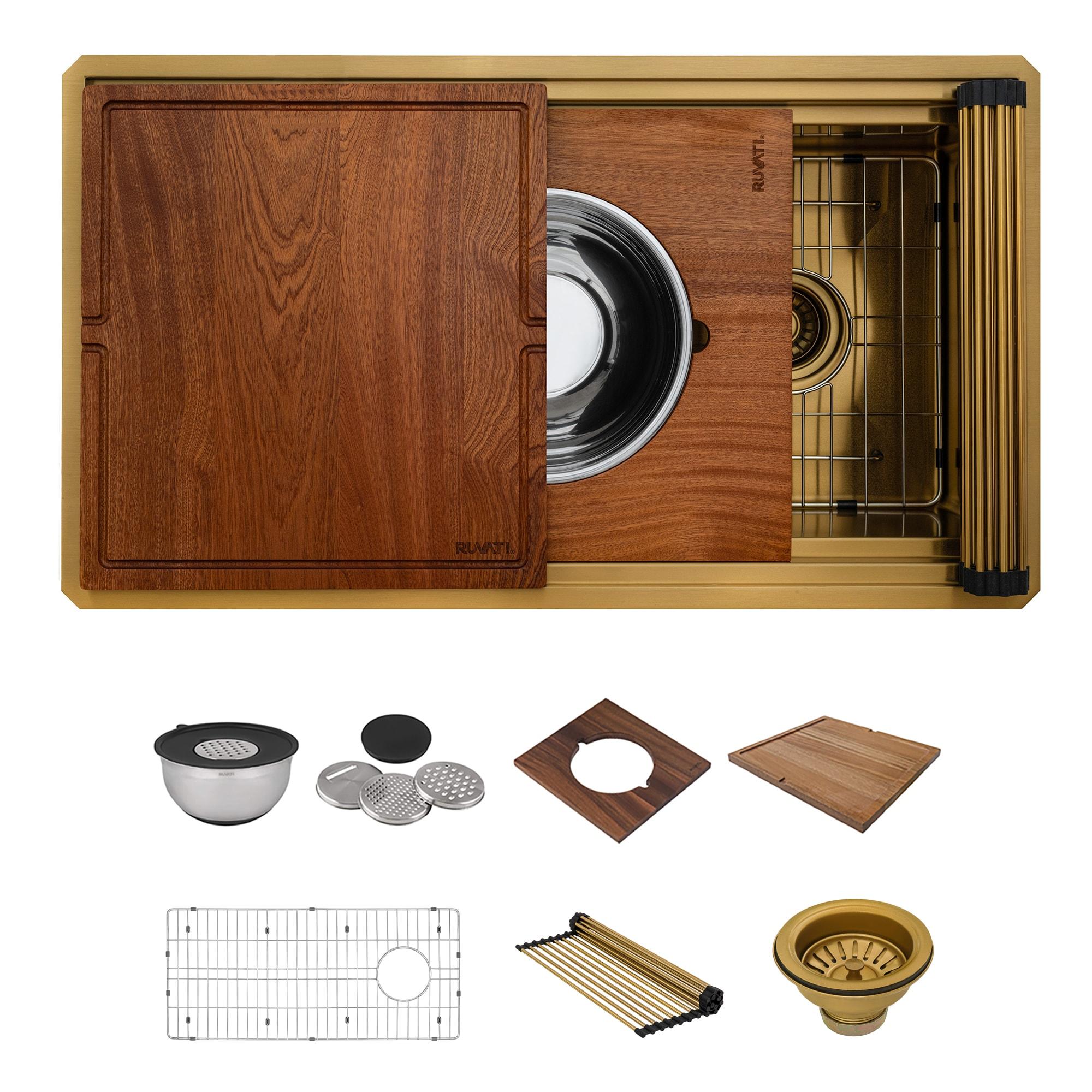 Ruvati 20 x 14 inch Semi-Recessed Drop-in Topmount Rectangular Bathroom Sink