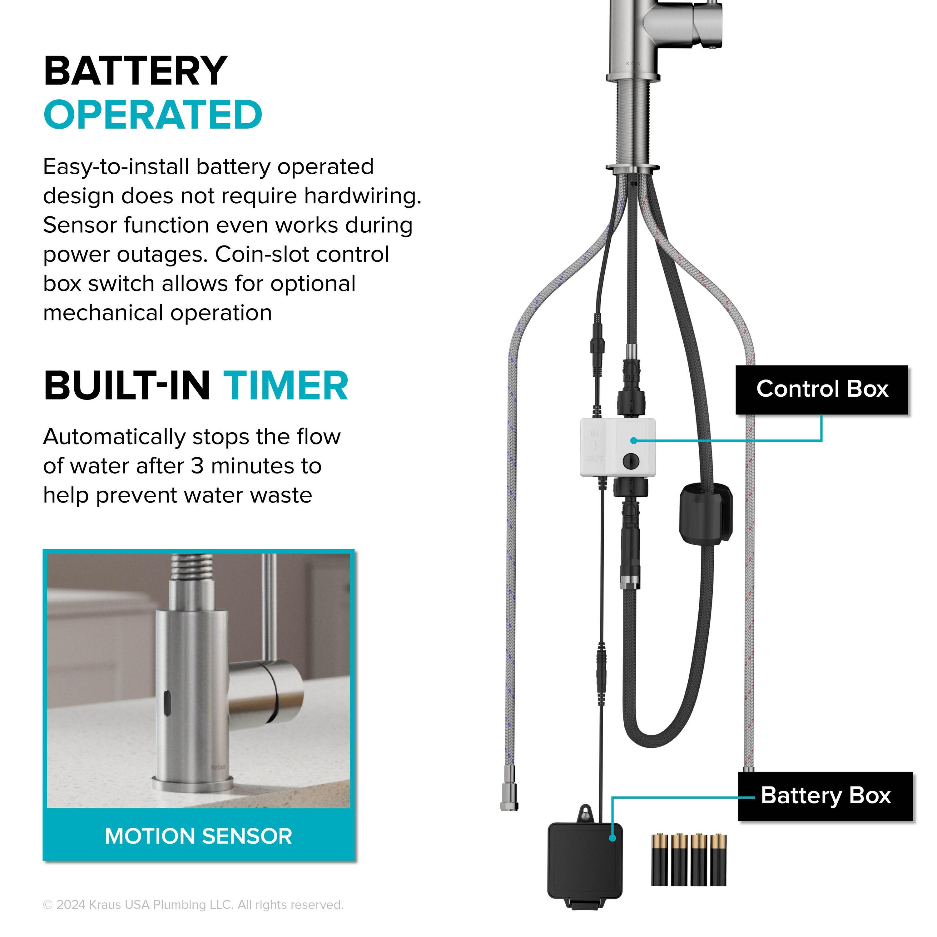 Kraus Bolden Touchless Sensor Commercial Style 2-Function Single Handle Pull-Down Kitchen Faucet