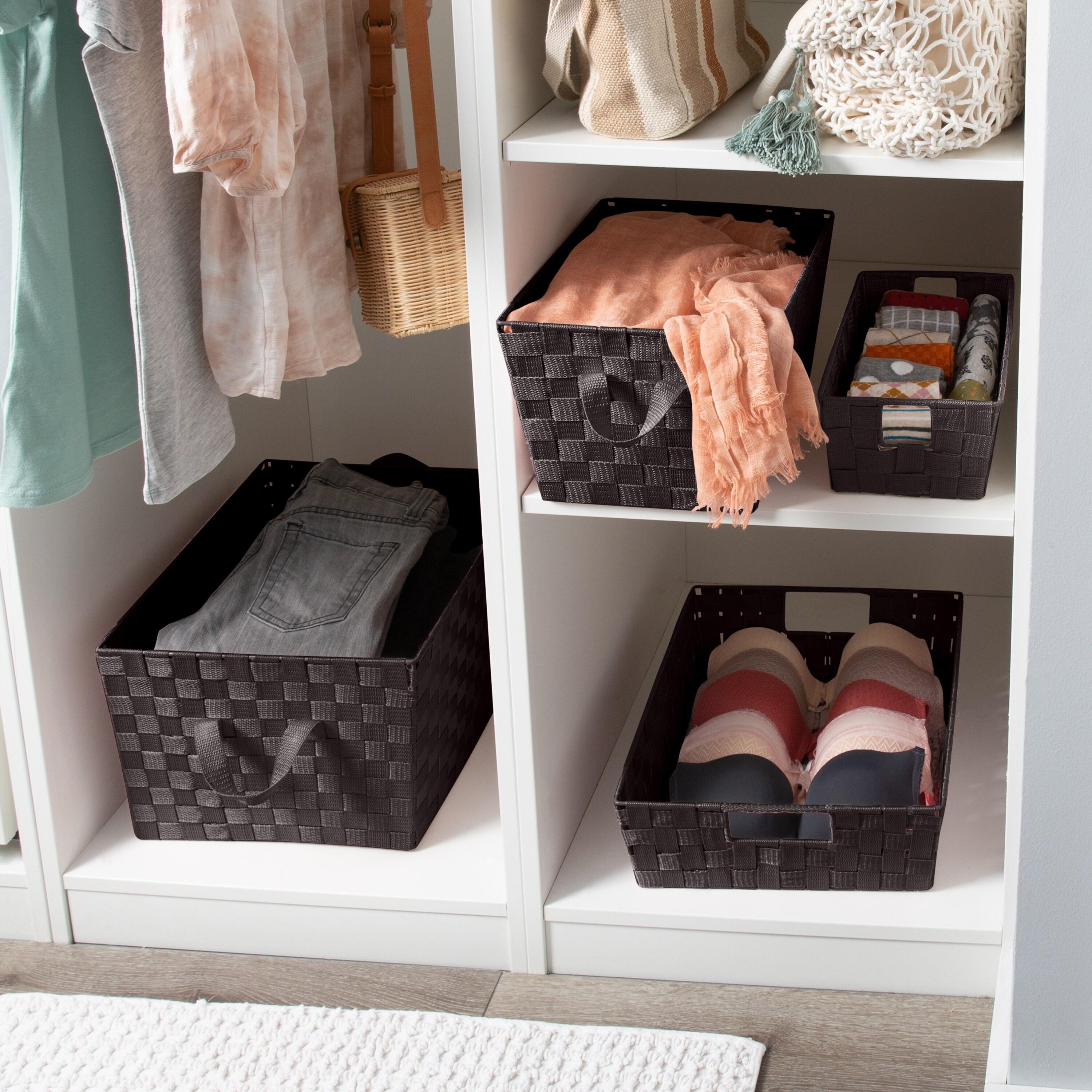 Simplify Large Woven Storage Shelf Bin in Chocolate