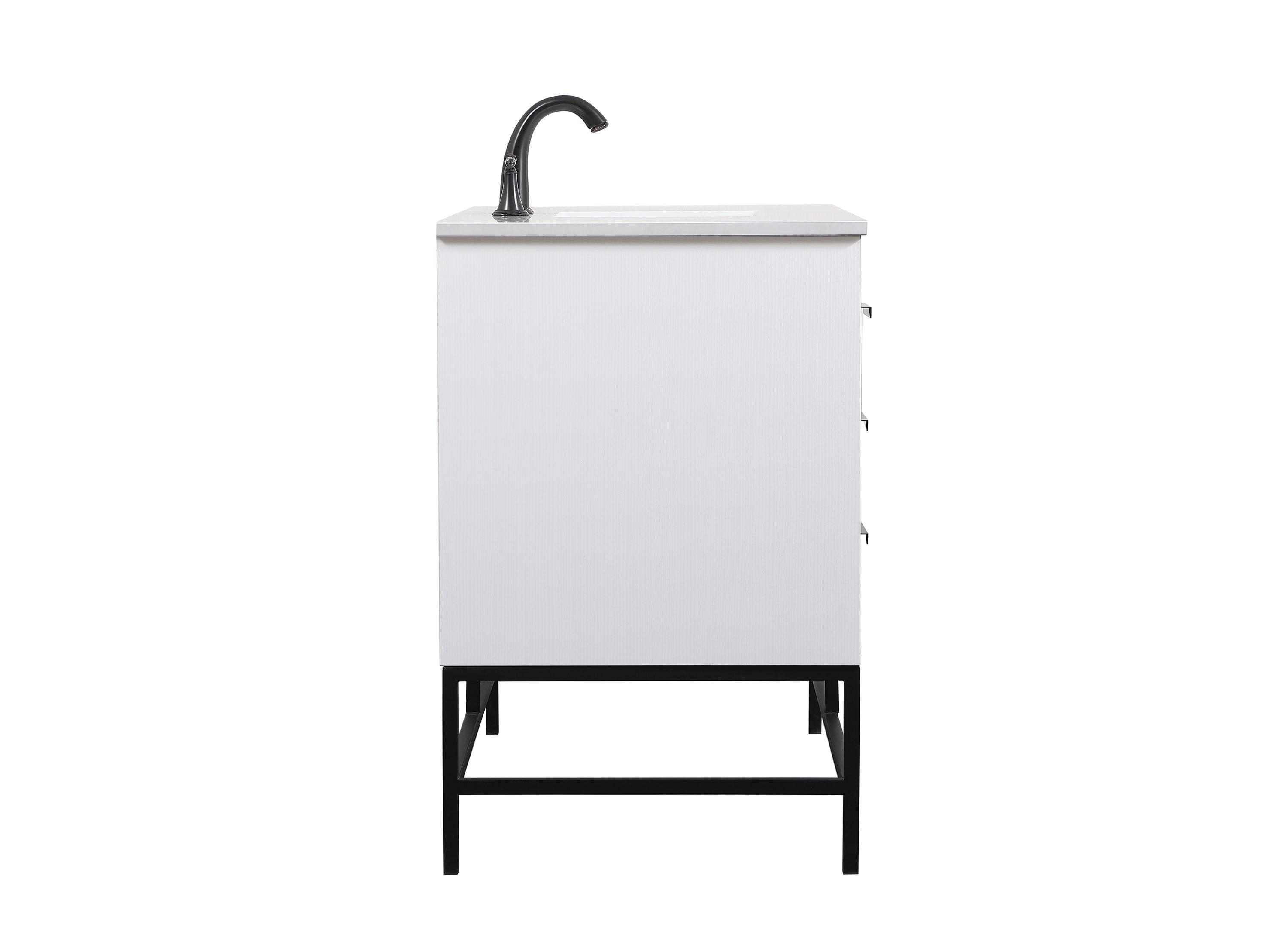 Alizabeth 48'' Single Bathroom Vanity with Engineered Marble Top