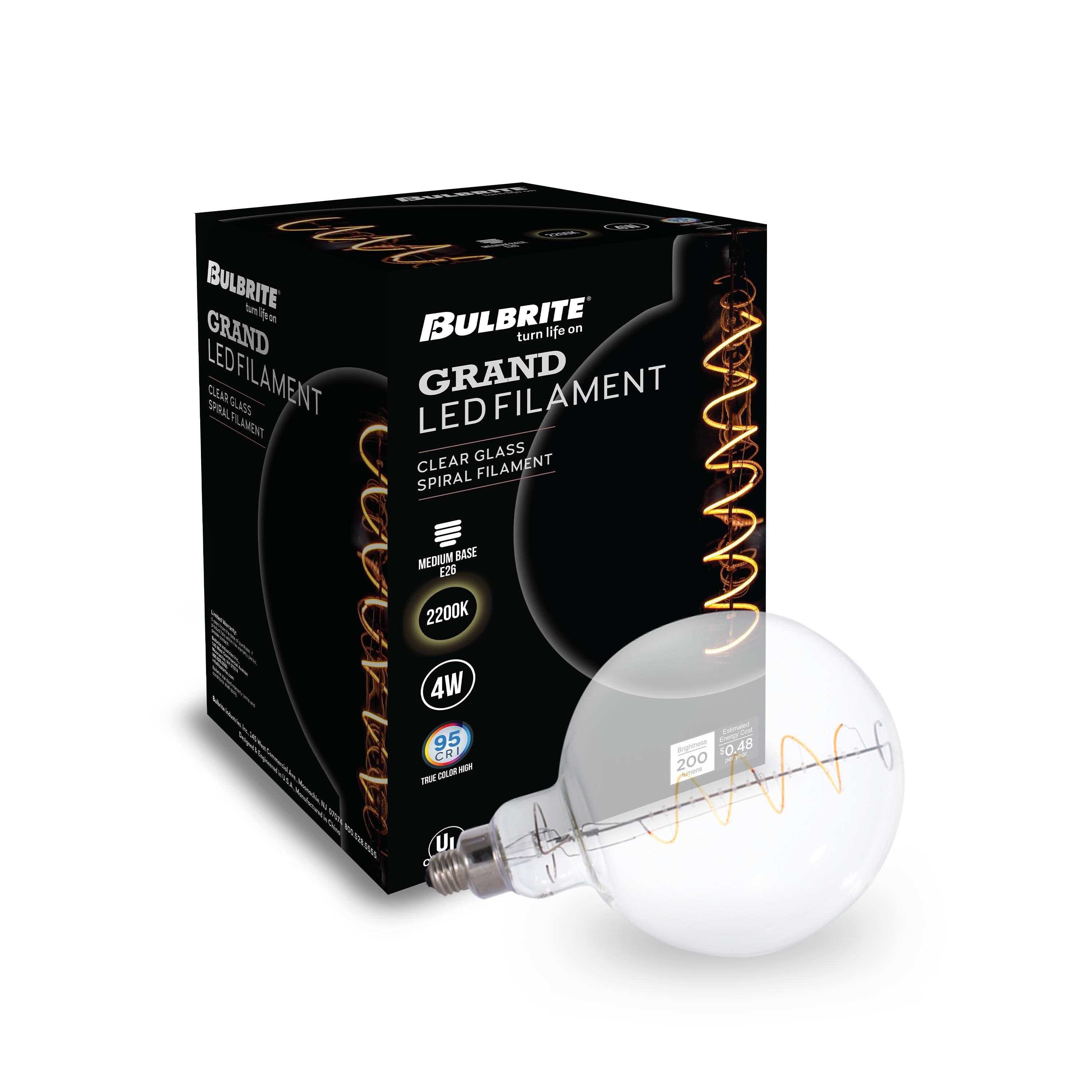 Oversized G63 Clear LED Edison Bulb, 60 Watt Equivalent, E26 Dimmable 2200K