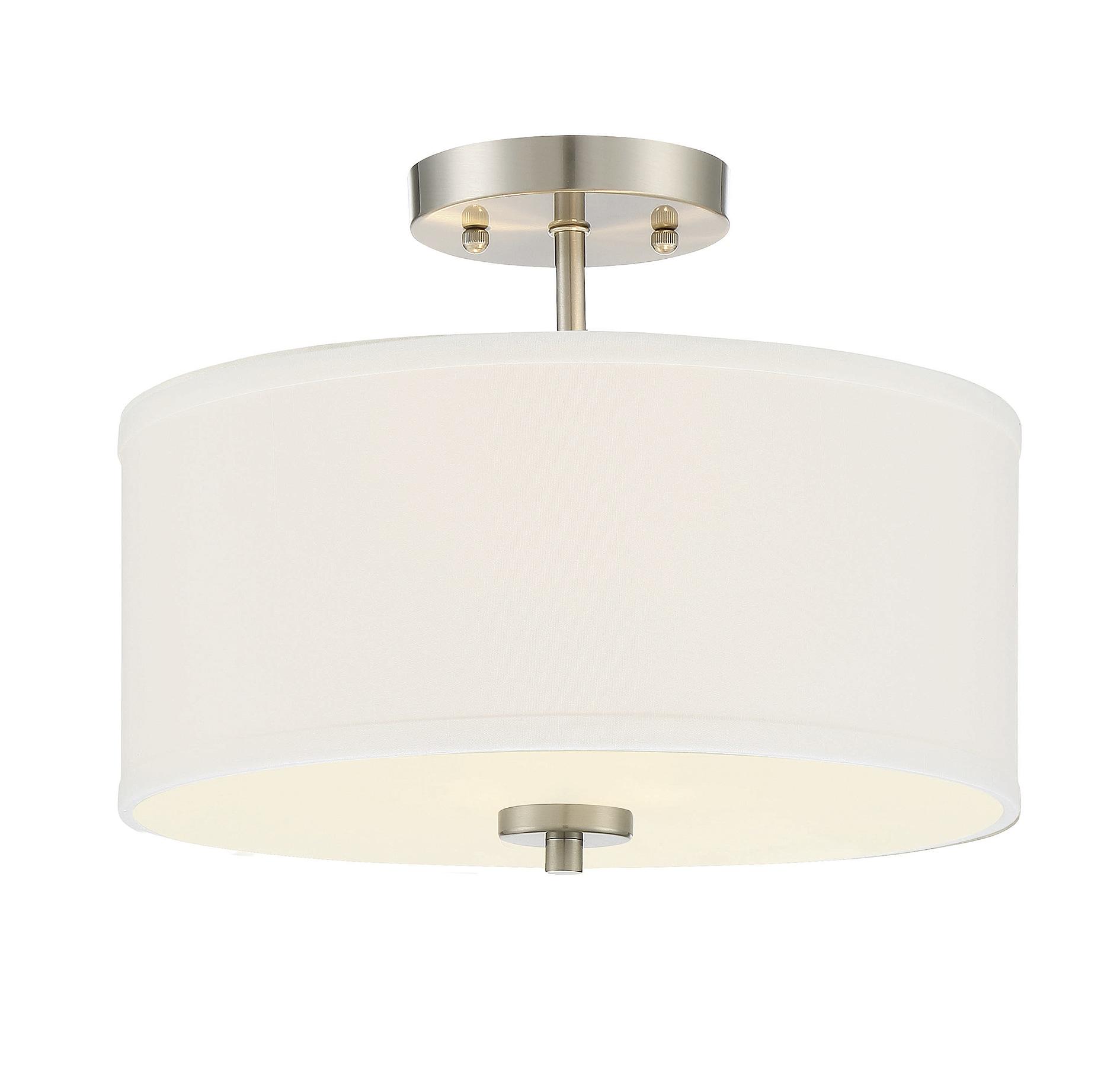 Trade Winds 2-light Drum Semi-flush In Brushed Nickel