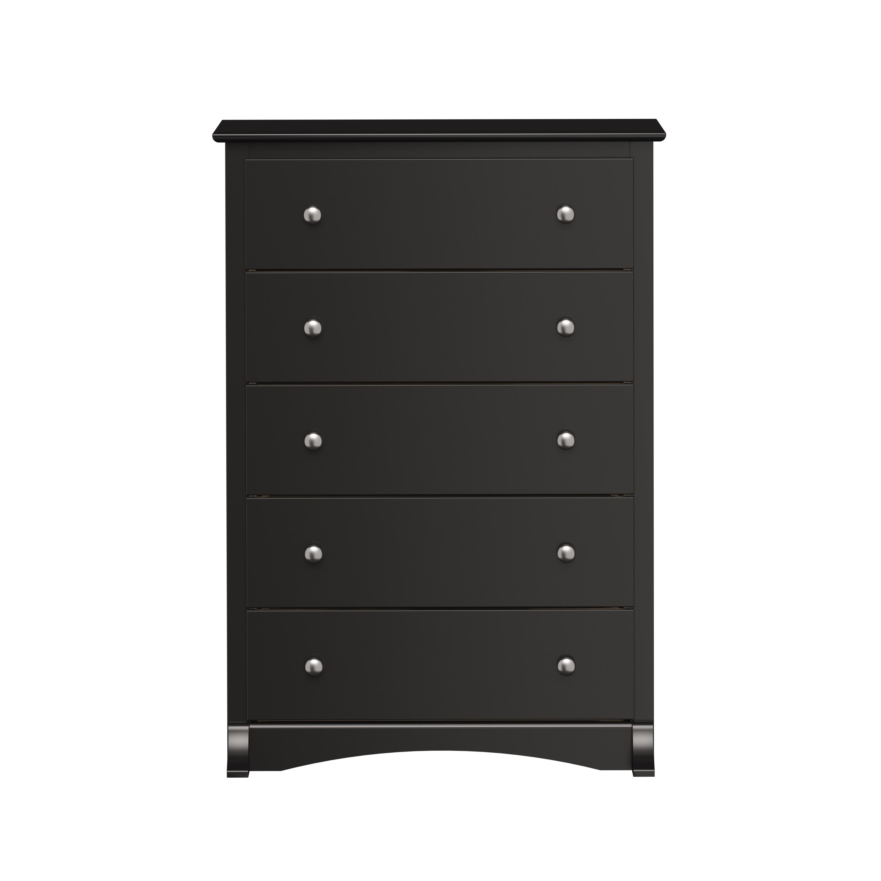 Prepac Sonoma Superior 5-Drawer Chest for Bedroom - Spacious and Stylish Chest of Drawers, Measuring 17.75"D x 31.5"W x 44.75"H, In Black Finish