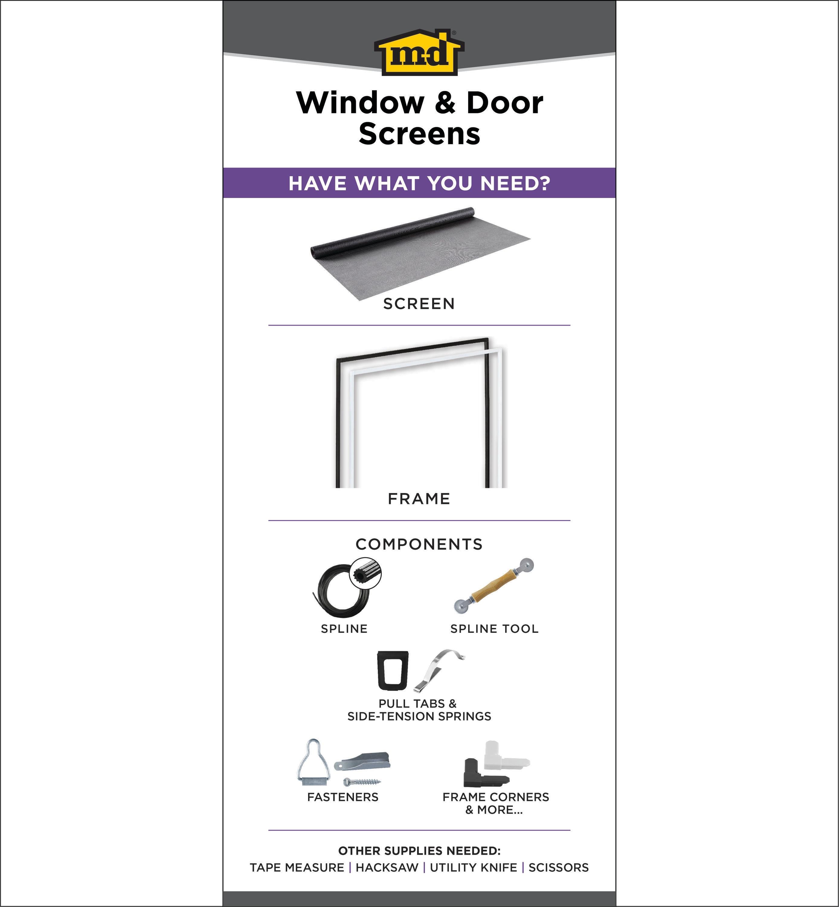 M-D Building Products 14112 36 in. x 84 in. Charcoal Aluminum Screen