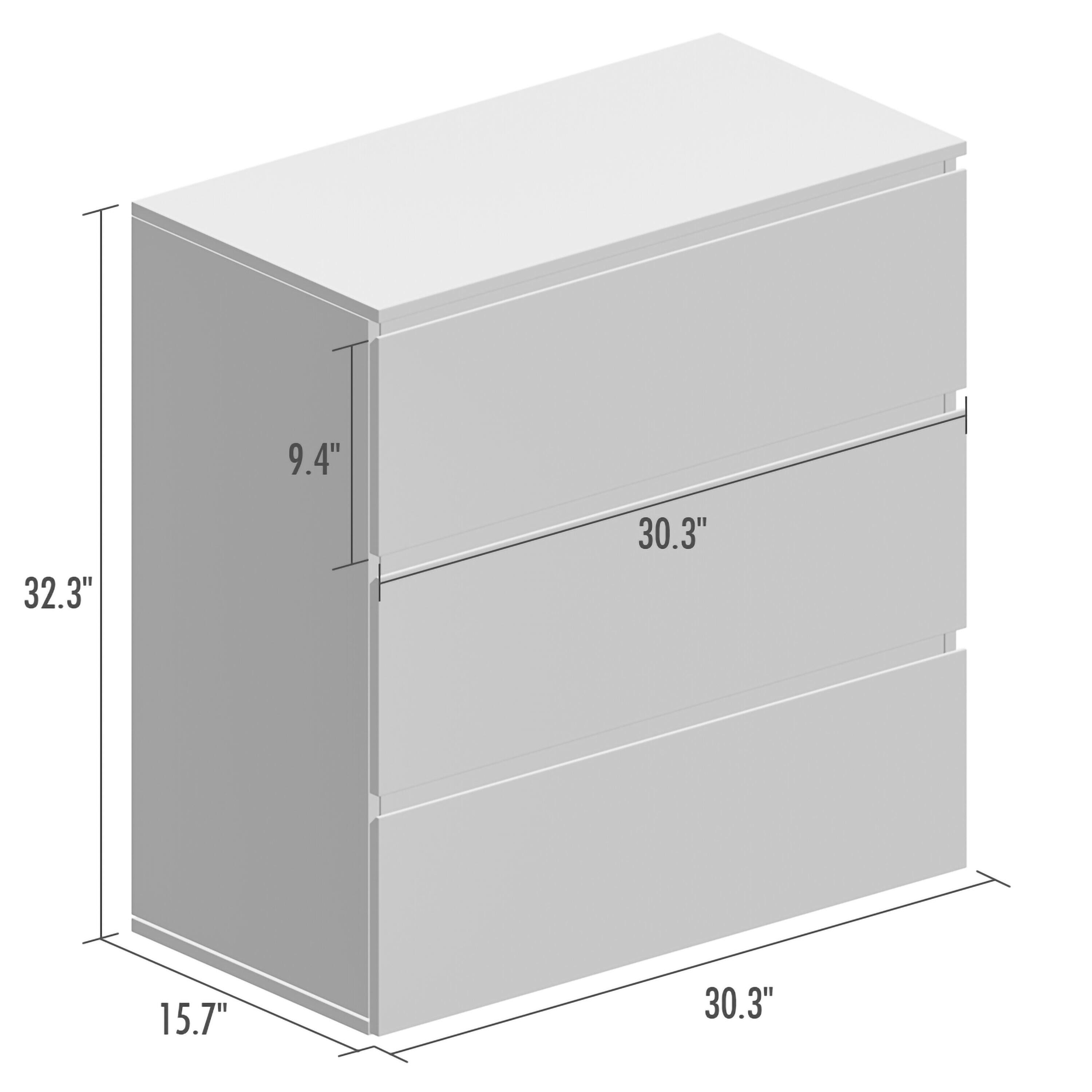 WIAWG 3 Drawers Dresser Chest for Bedroom,White