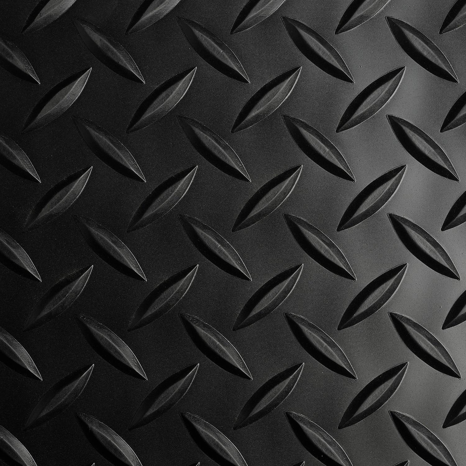 Black 24" x 10' Vinyl Diamond Plate Heavy Duty Floor Mat