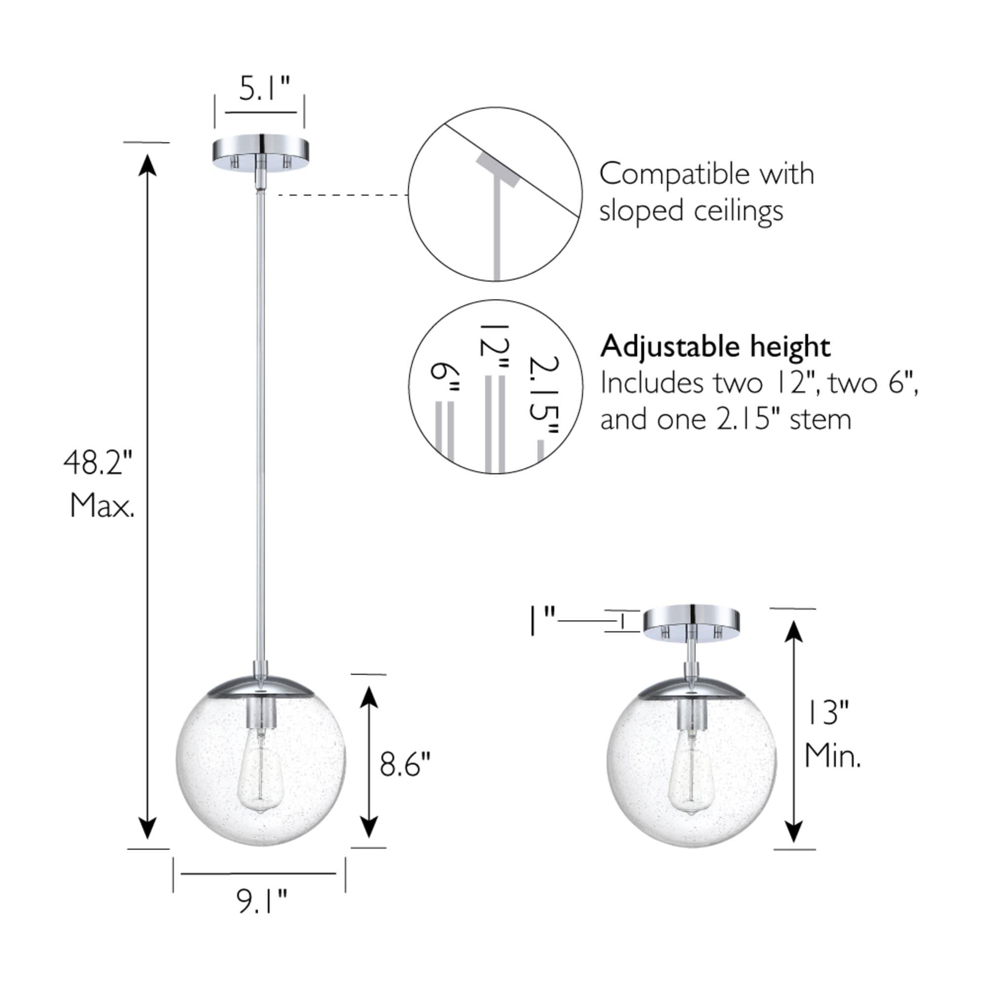 Design House  Gracelyn Pendant Light in Polished Chrome