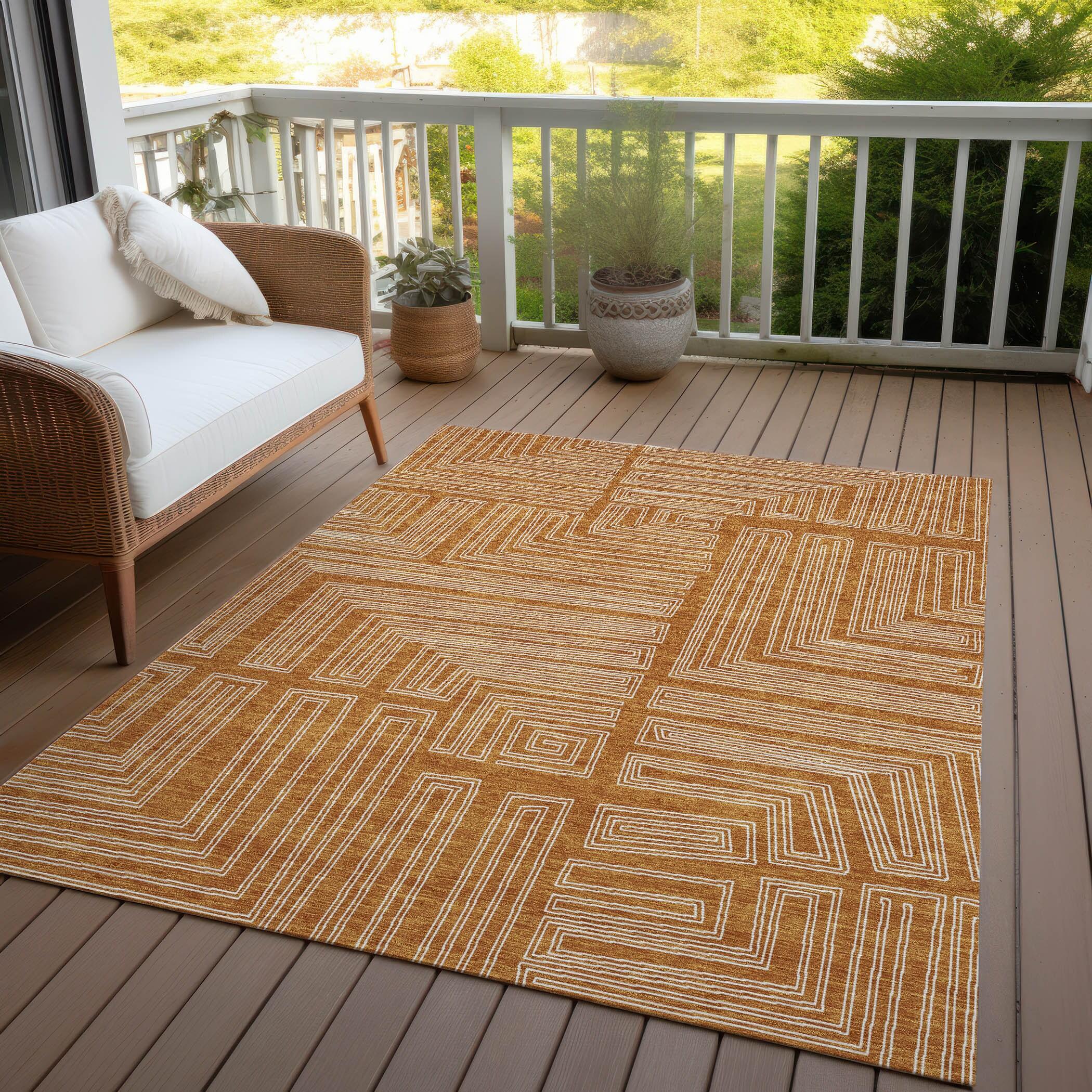 Machine Washable Indoor/Outdoor Chayden ACN1045 Paprika Rug