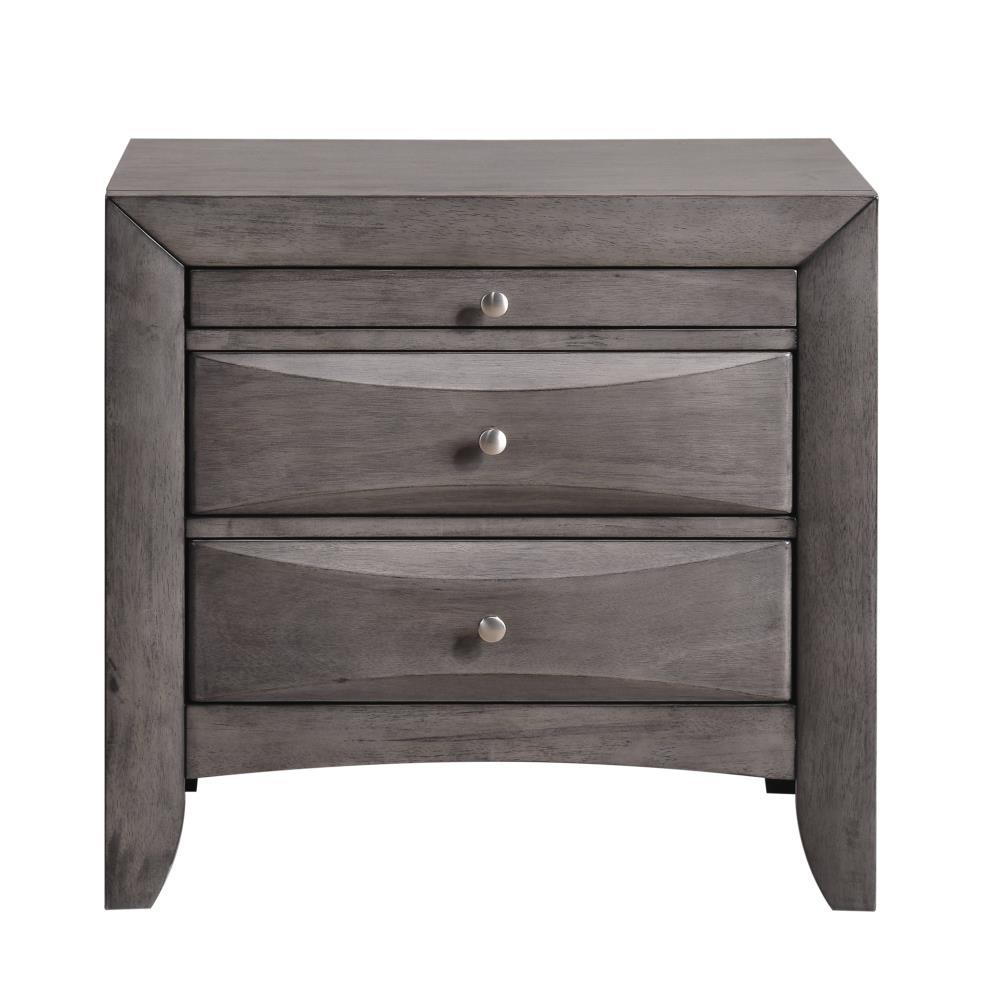 Madison Nightstand Gray - Picket House Furnishings: 2-Drawer with Pull-Out Tray, Metal Knobs, 26"H