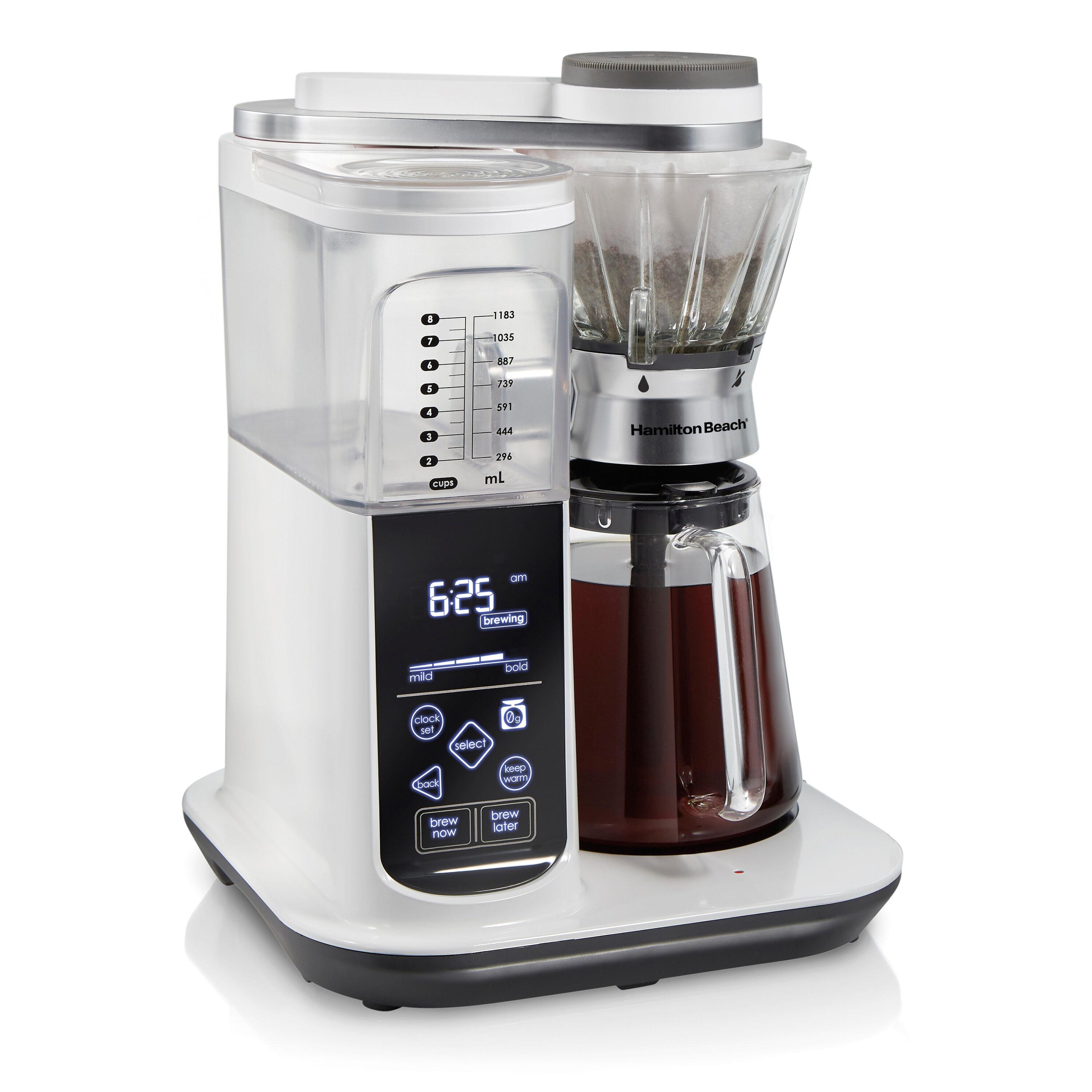 Hamilton Beach® Convenient Craft Automatic or Manual Pour-Over 8-Cup Coffee Maker with 5 Strengths and Integrated Scale