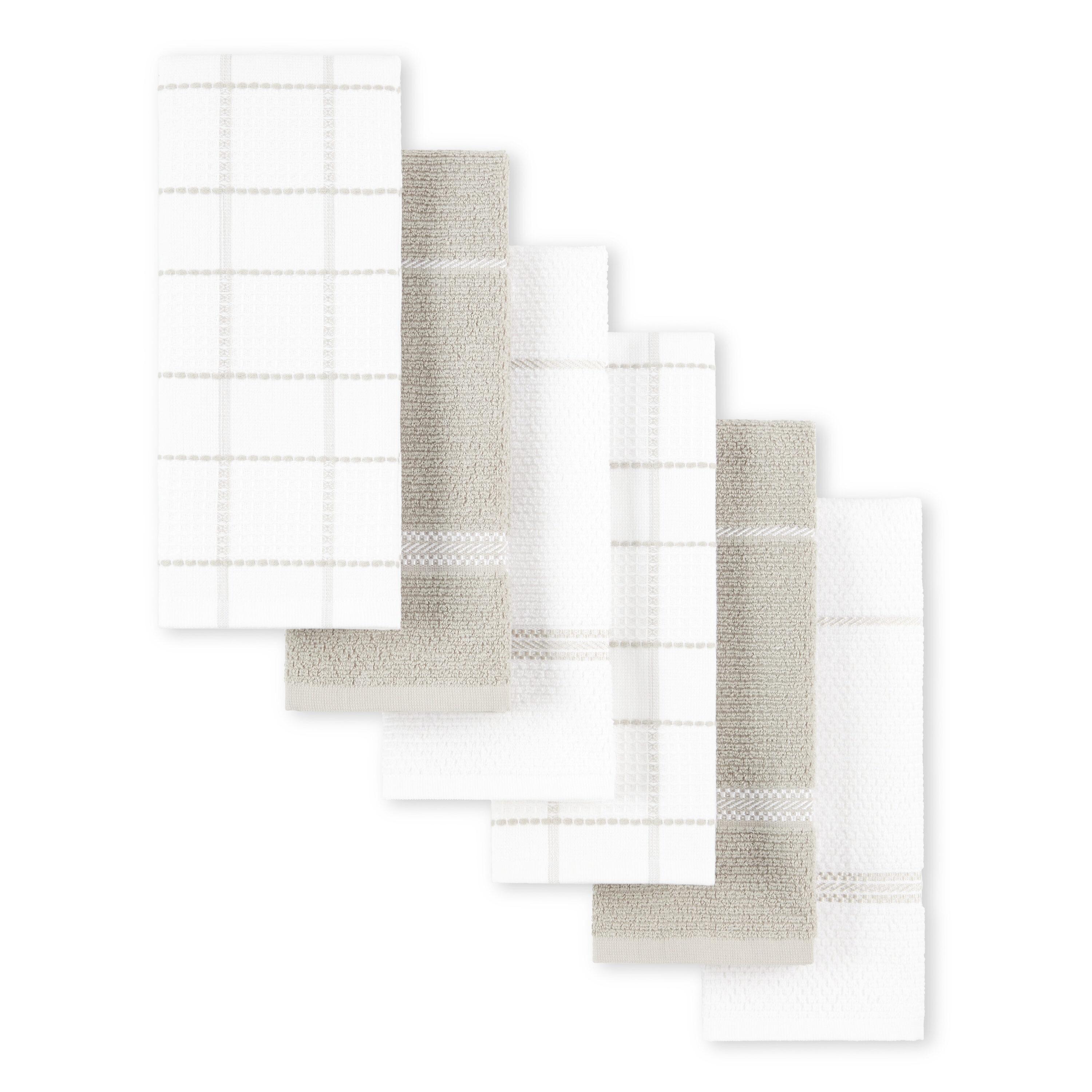 Martha Stewart Martha Stewart Modern Waffle Kitchen Towel Set 6-Pack, Linen, 16"x28" (Set of 6)