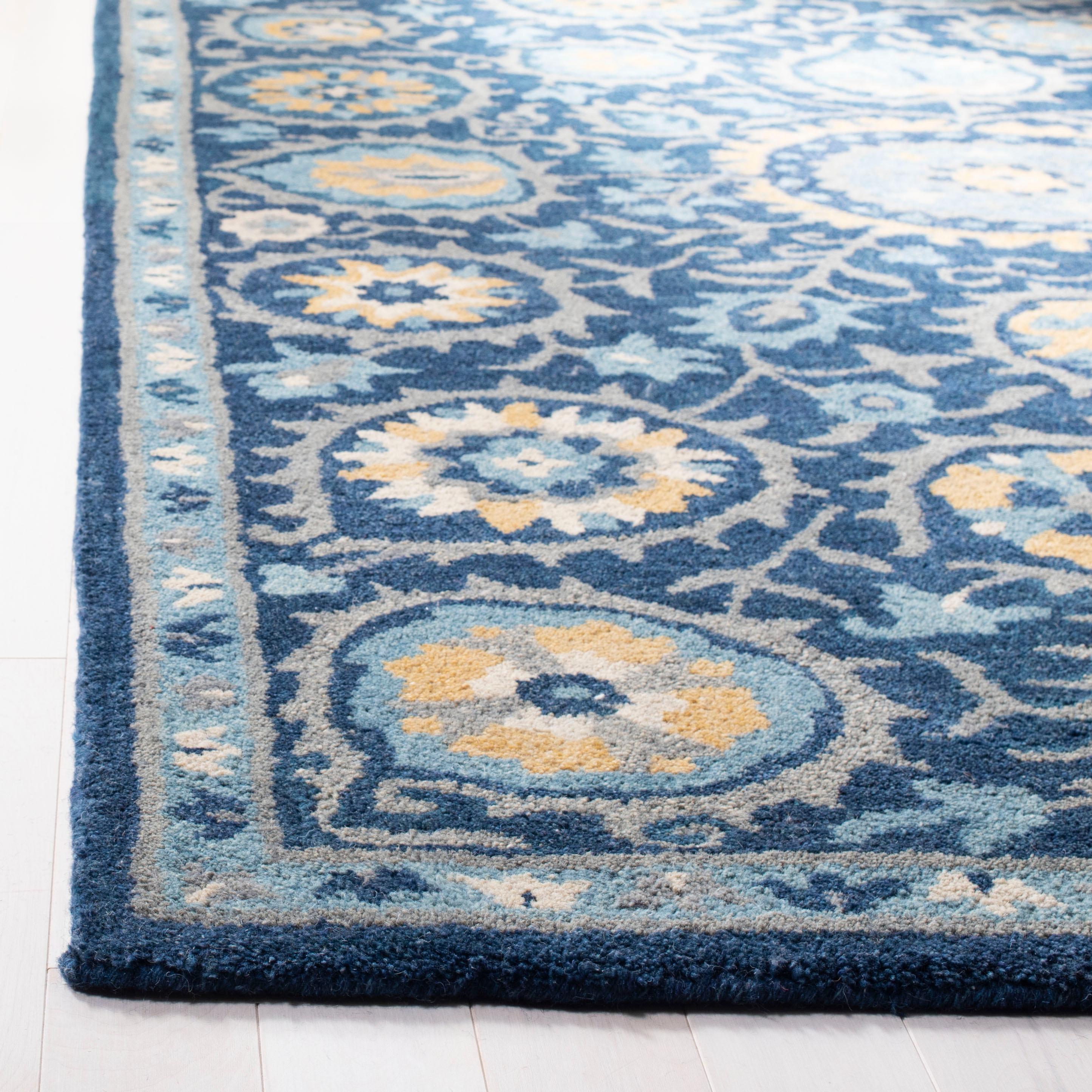 Heritage HG423 Hand Tufted Area Rug - Navy/Gold - 5'x8' - Safavieh.