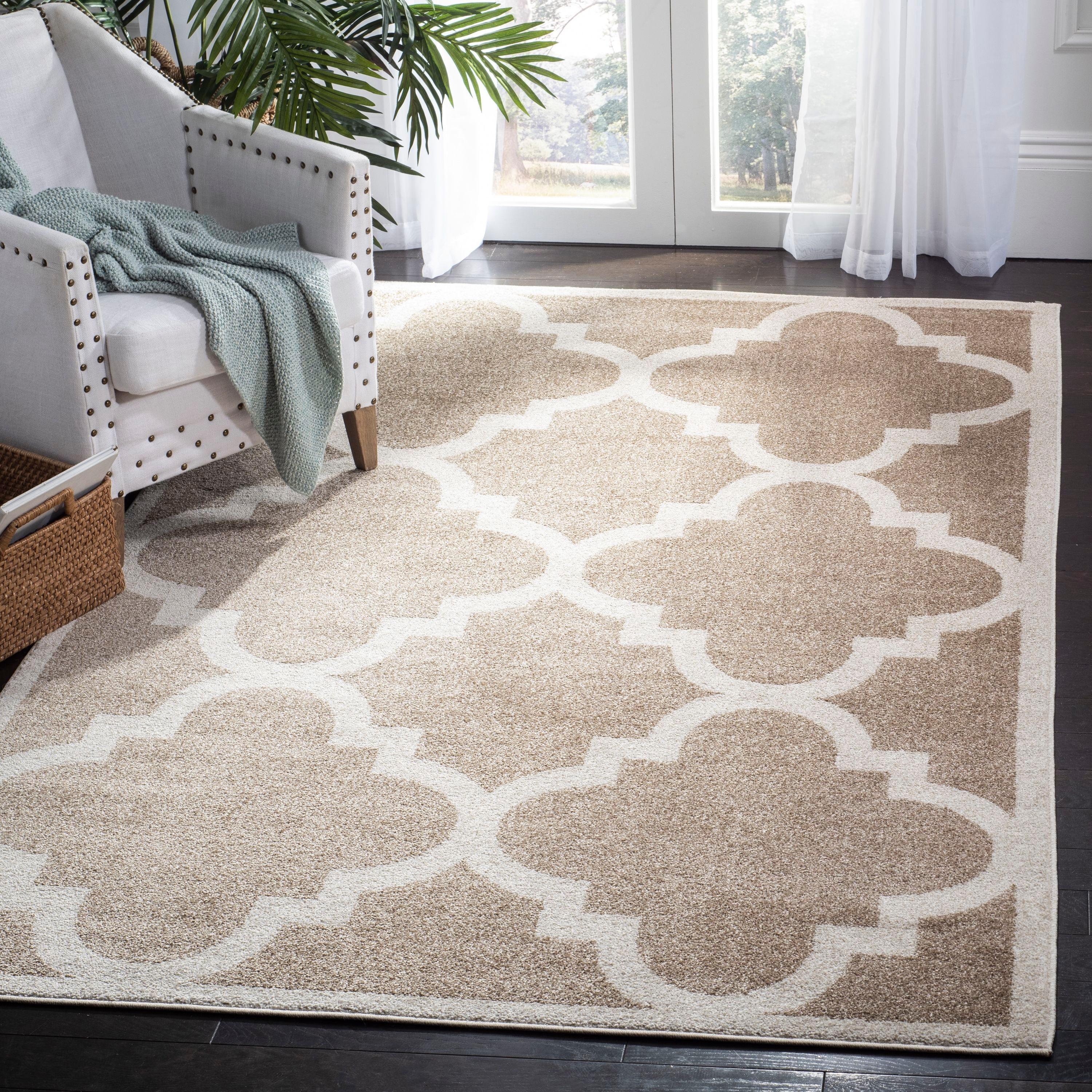 Amherst AMT423 Power Loomed Indoor Area Rug - Wheat/Beige - 5'3"x8' - Safavieh