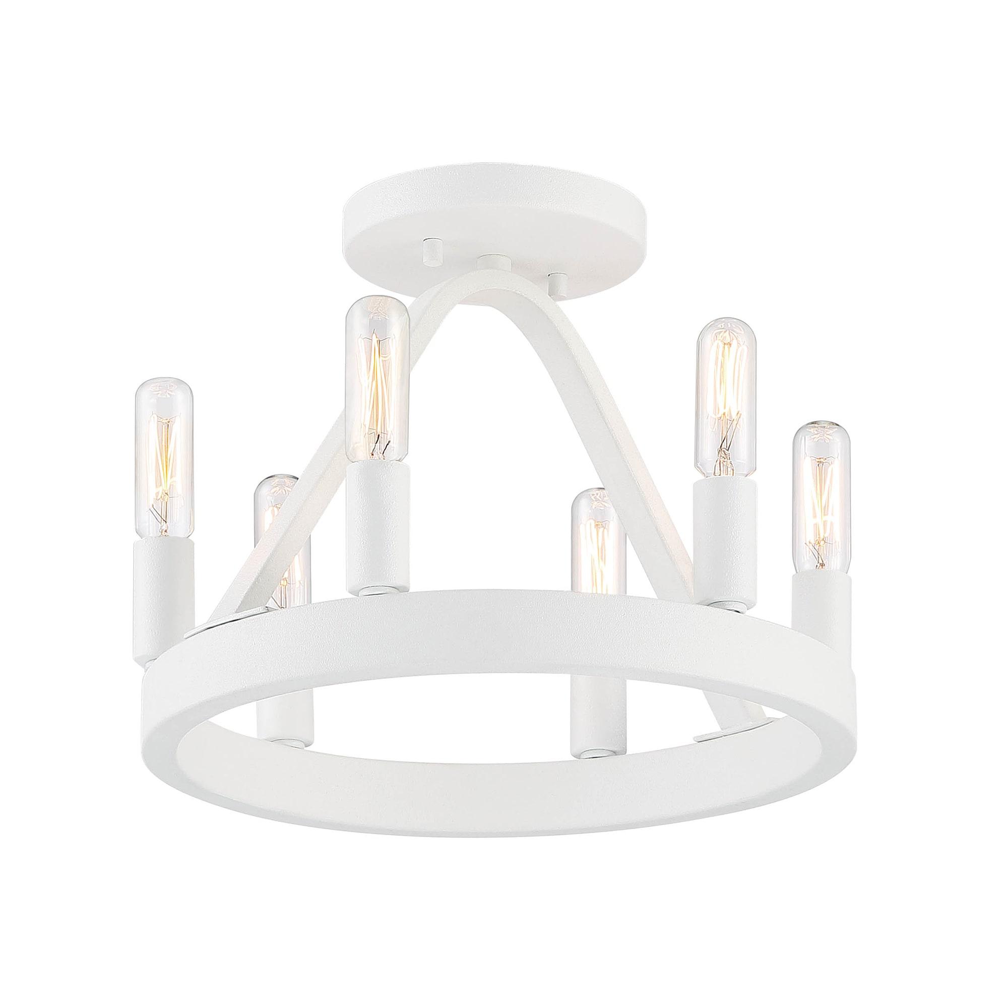 Designers Fountain Carousel 6 Light Matte White Semi Flush Mount Ceiling Light, D254C-SF-MW