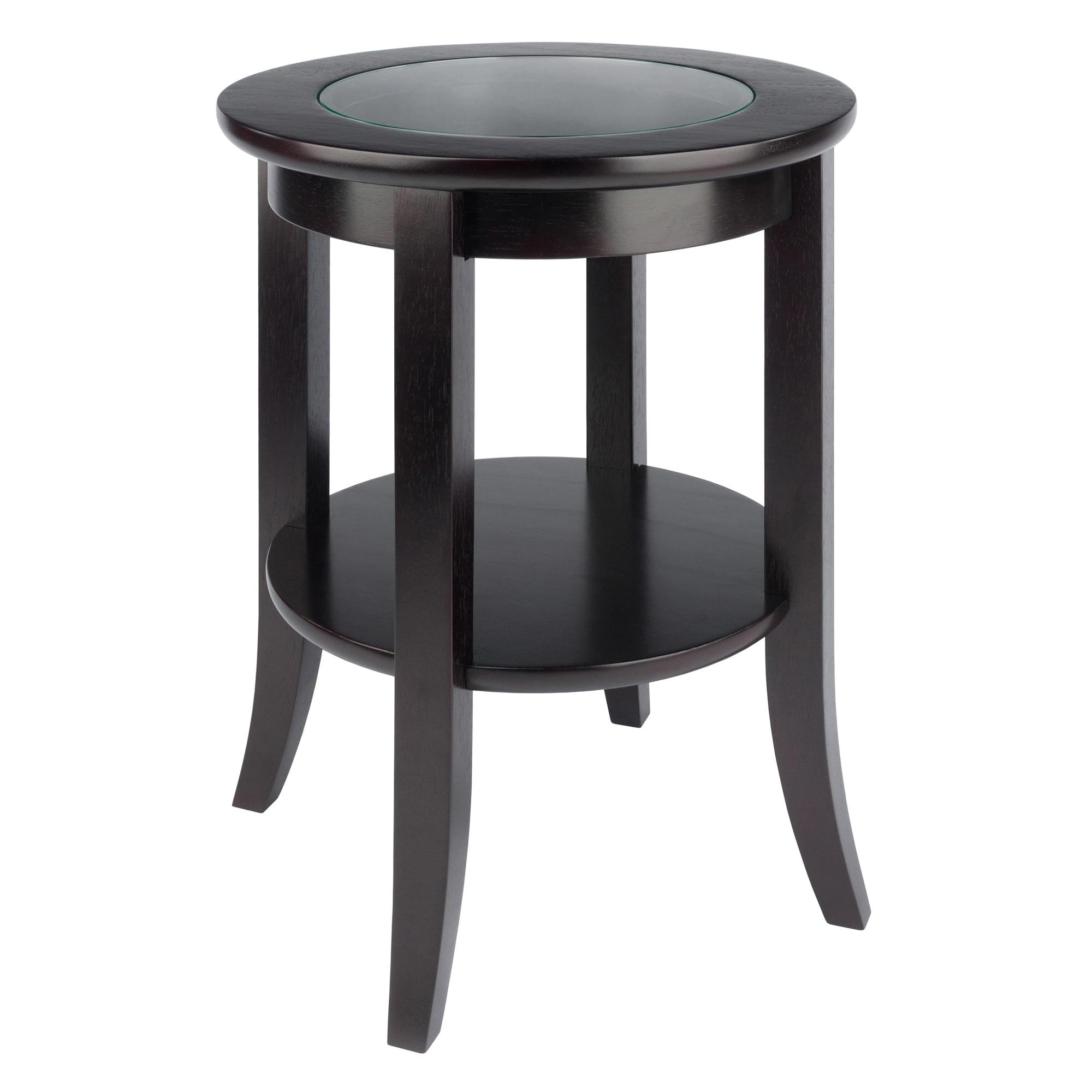 Winsome Genoa End Table Glass Inset one shelf