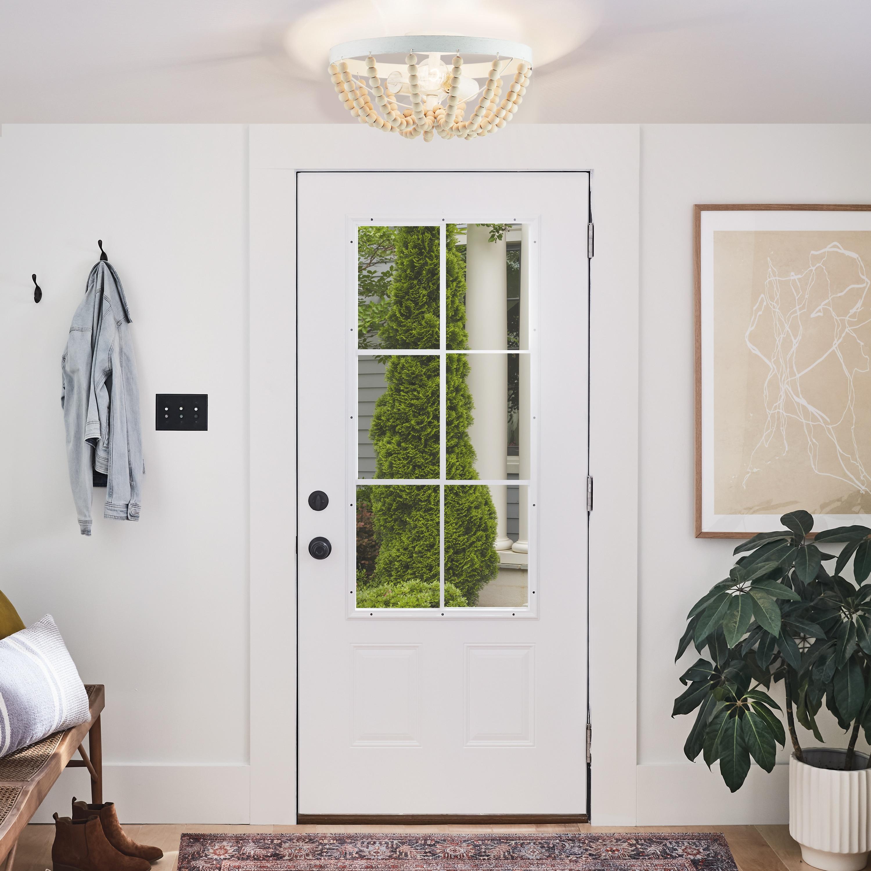 15" Delilah Boho Semi-Flush Mount Pendant White - River of Goods: Metal & Wood, UL Listed, 2-Bulb Ceiling Fixture