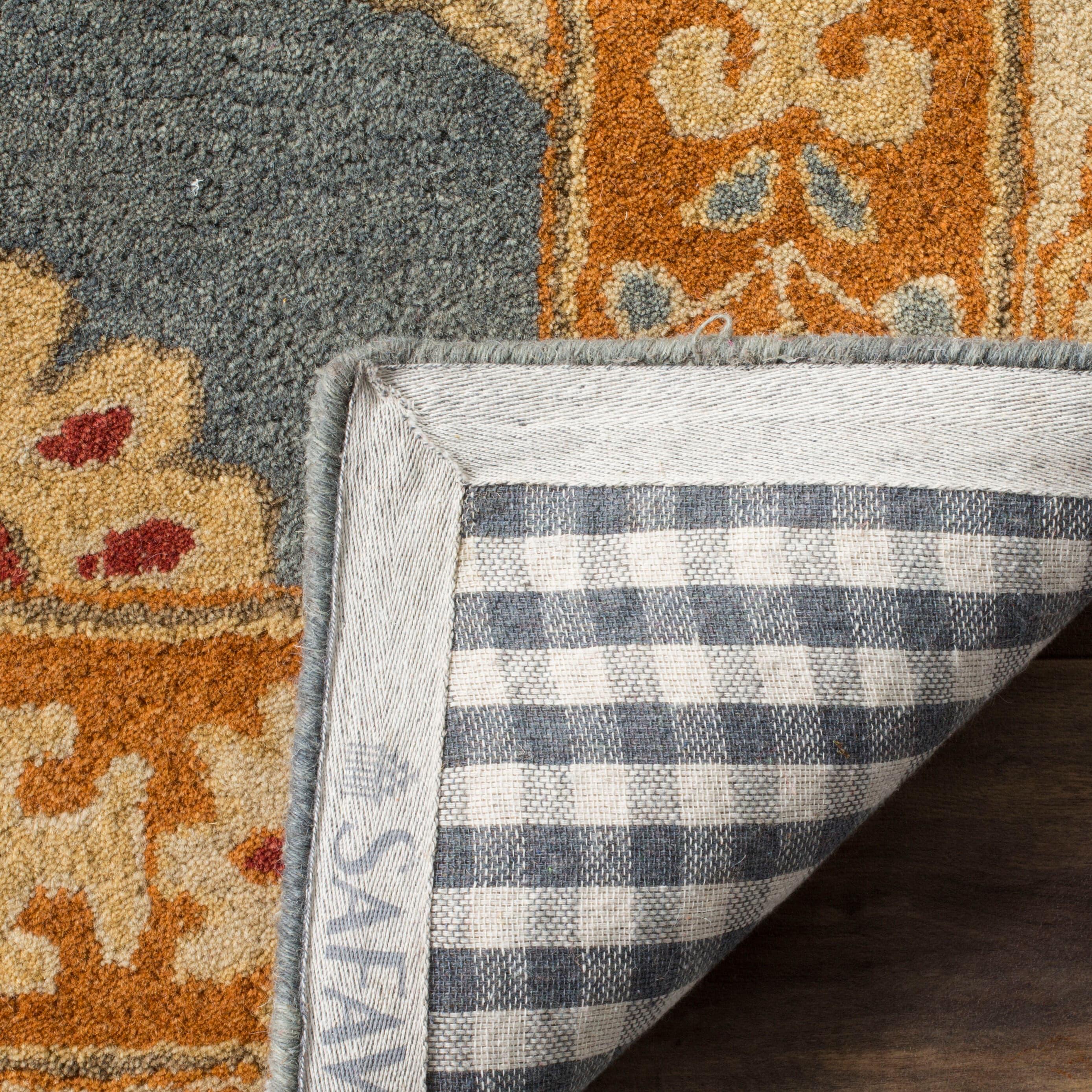 Heritage HG408 Handmade Area Rug - 5'x8' - Blue/Rust - Safavieh