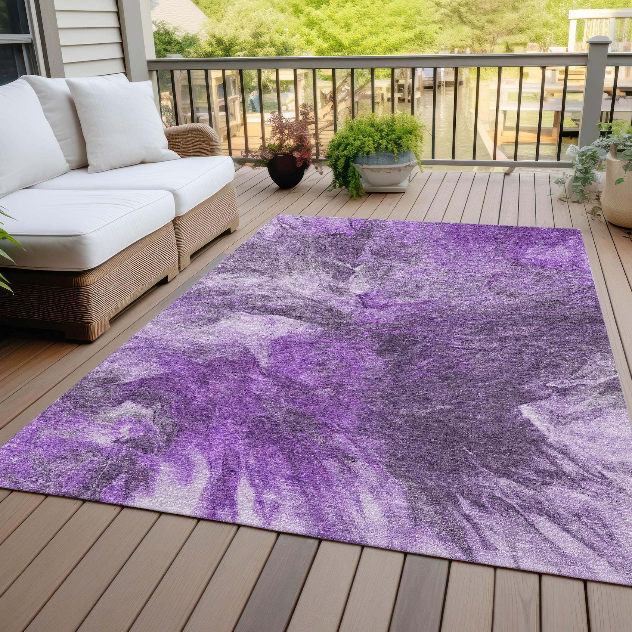 Addison Rugs Chantille Indoor/Outdoor Transitional Modern Purple Washable Rectangle Rug, 5' x 7'6"