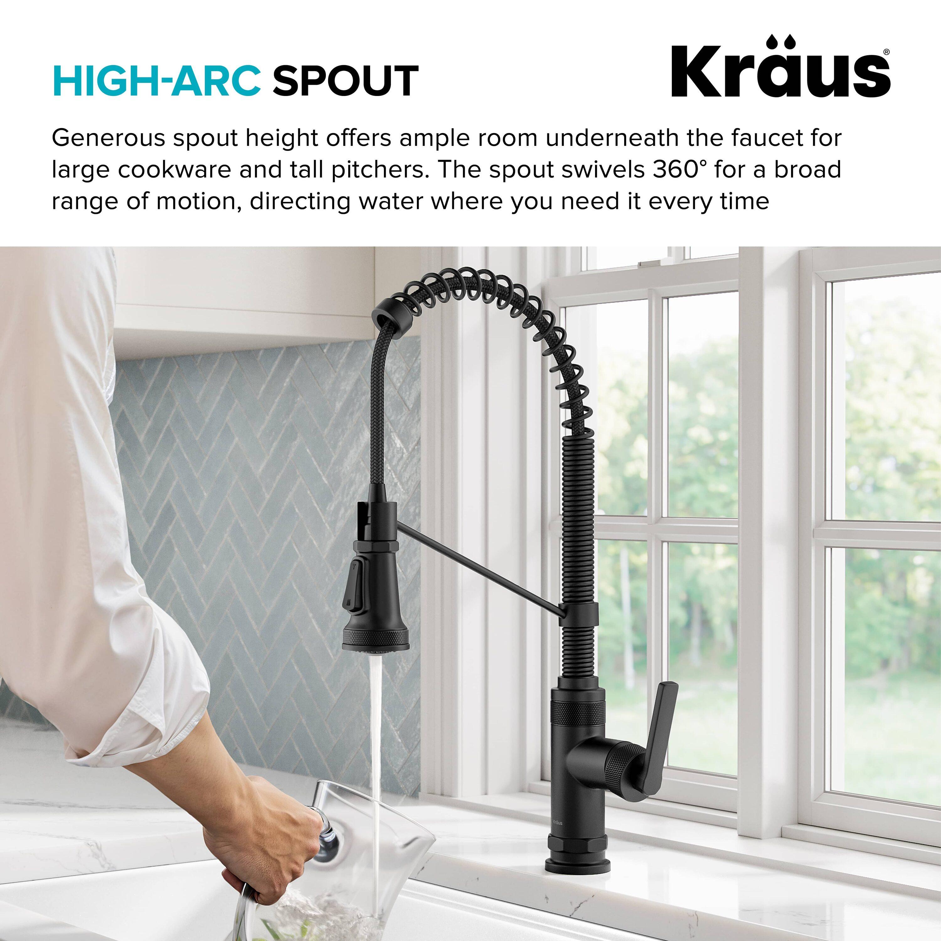 KRAUS Bolden Commercial Style 2-Function Single Handle Pull Down Kitchen Faucet