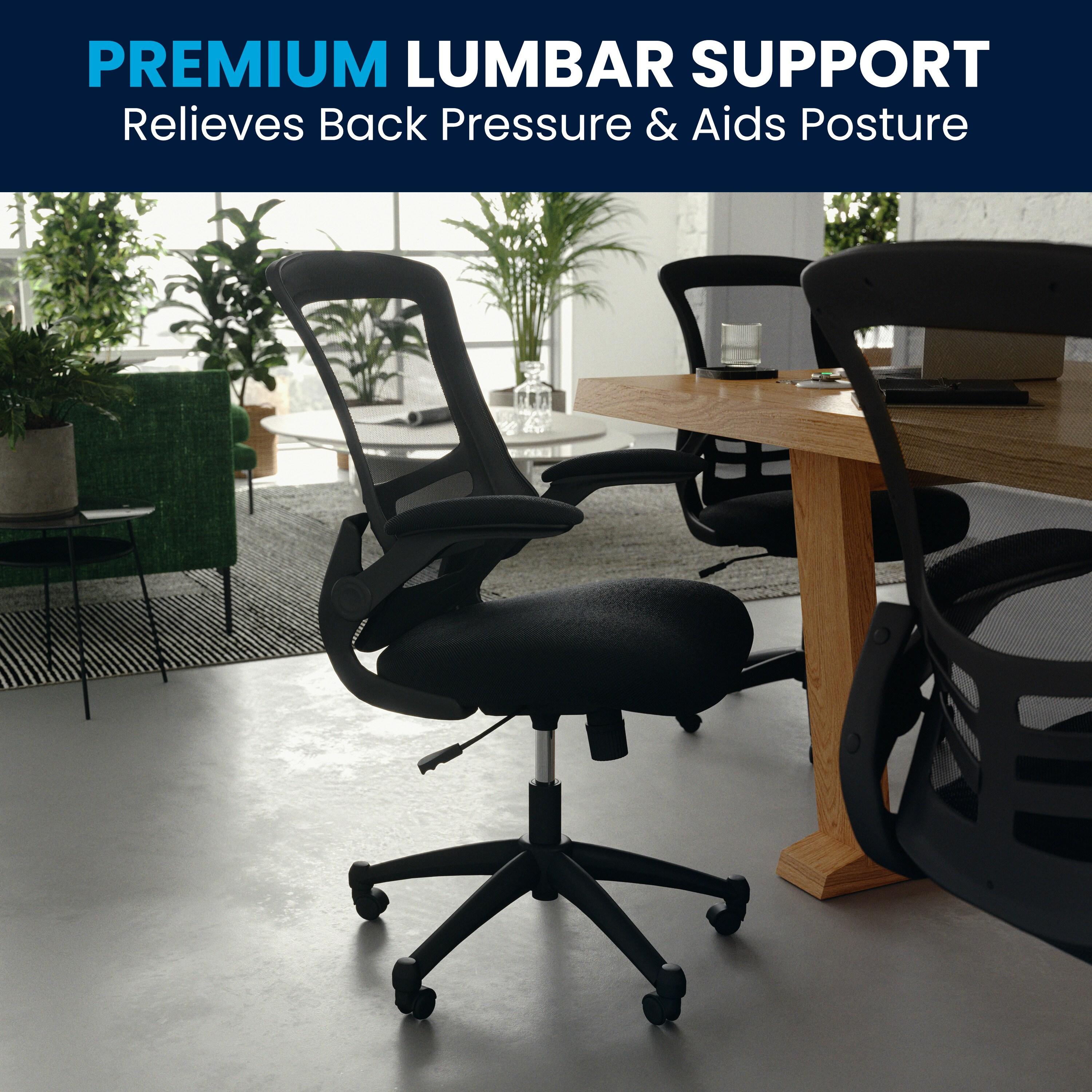 Jayetta Mid-Back Mesh Swivel Ergonomic Office Chair with Flip-Up Arms