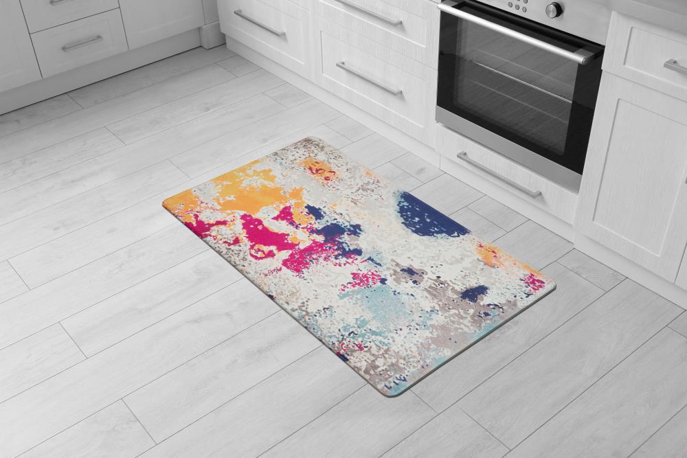 World Rug Gallery Modern Abstract Anti Fatigue Standing Mat - Multi 18"x30"