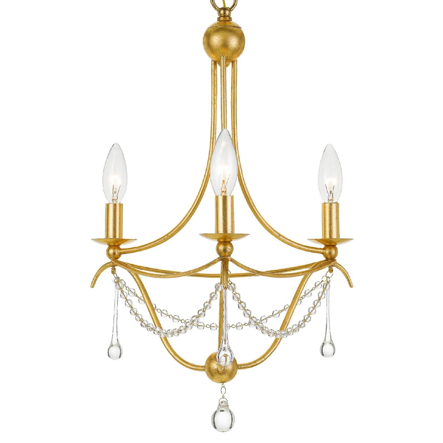 Crystorama Lighting Metro 3 - Light Chandelier in  Antique Gold