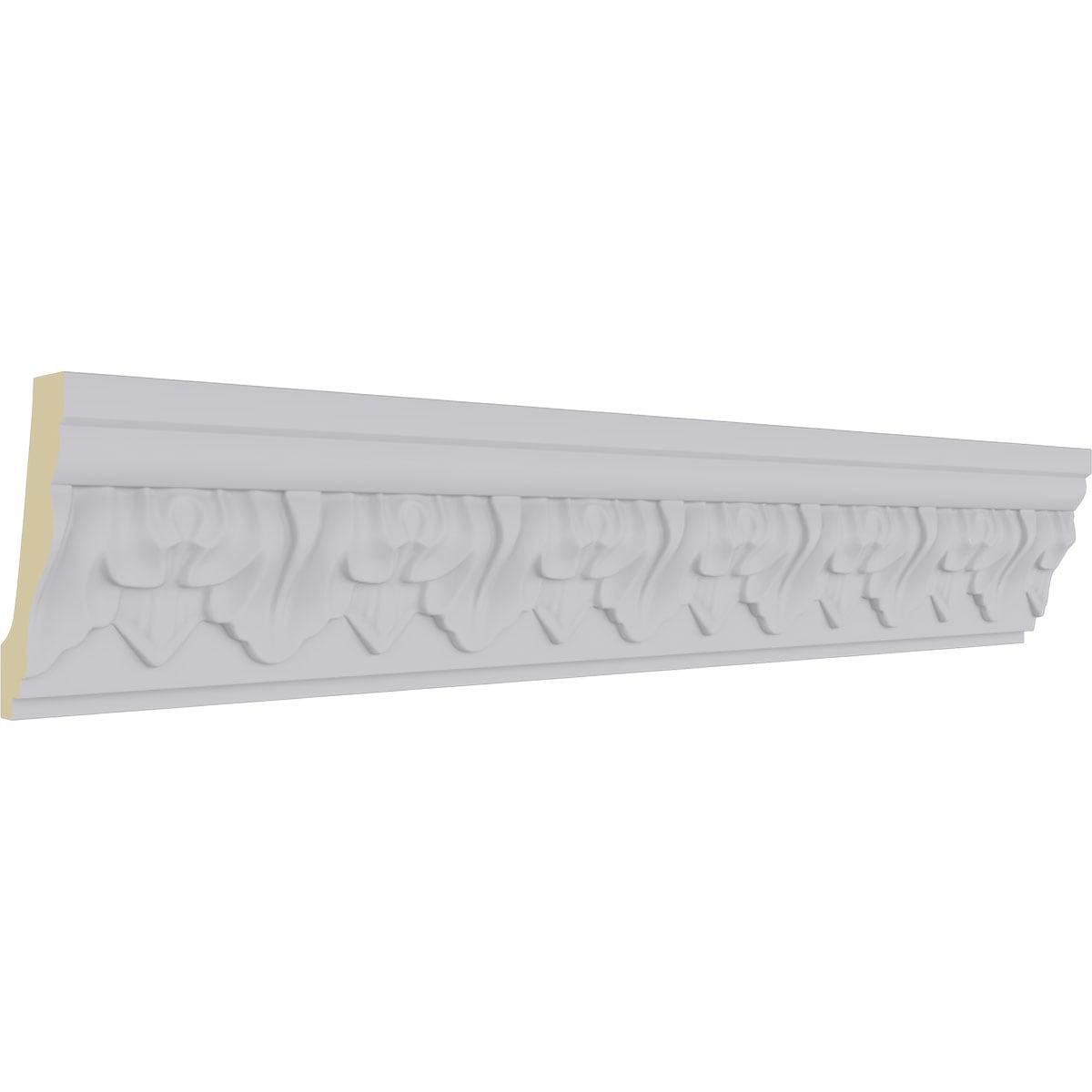 Ekena Millwork 2 5/8"H x 1 1/4"P x 2 7/8"F x 94 1/2"L Ashur Leaf Crown Moulding