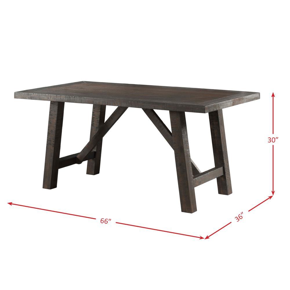 Cash Dining Table Dark Gray - Picket House Furnishings: Rustic Farmhouse Trestle, Seats 6, Acacia Wood