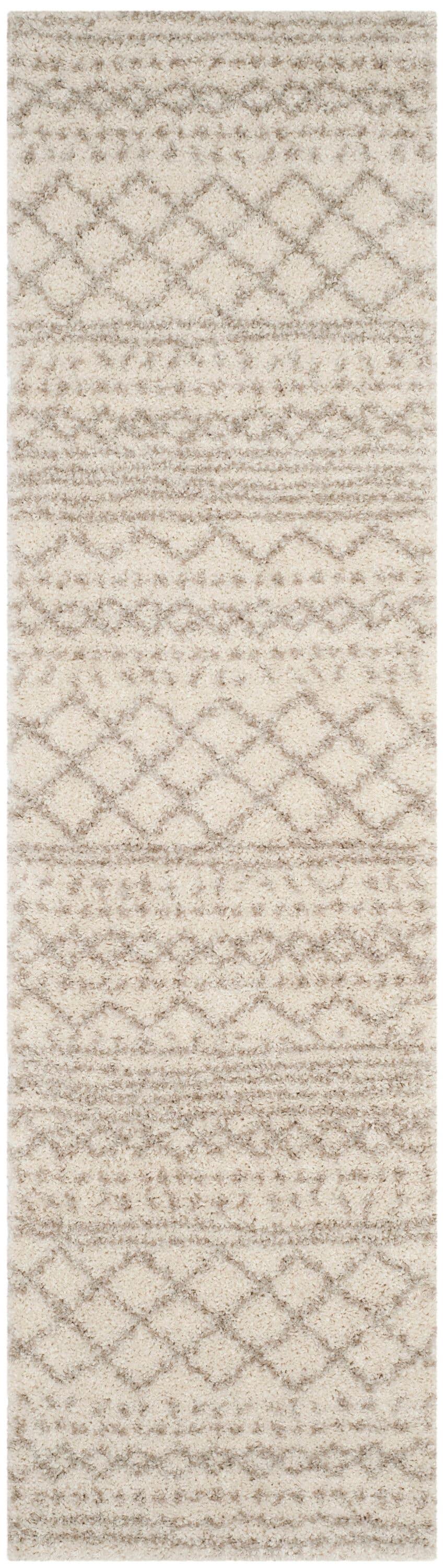 Arizona Shag ASG741 Power Loomed Indoor Runner Rug - Ivory/Beige - 2'3"x12' - Safavieh