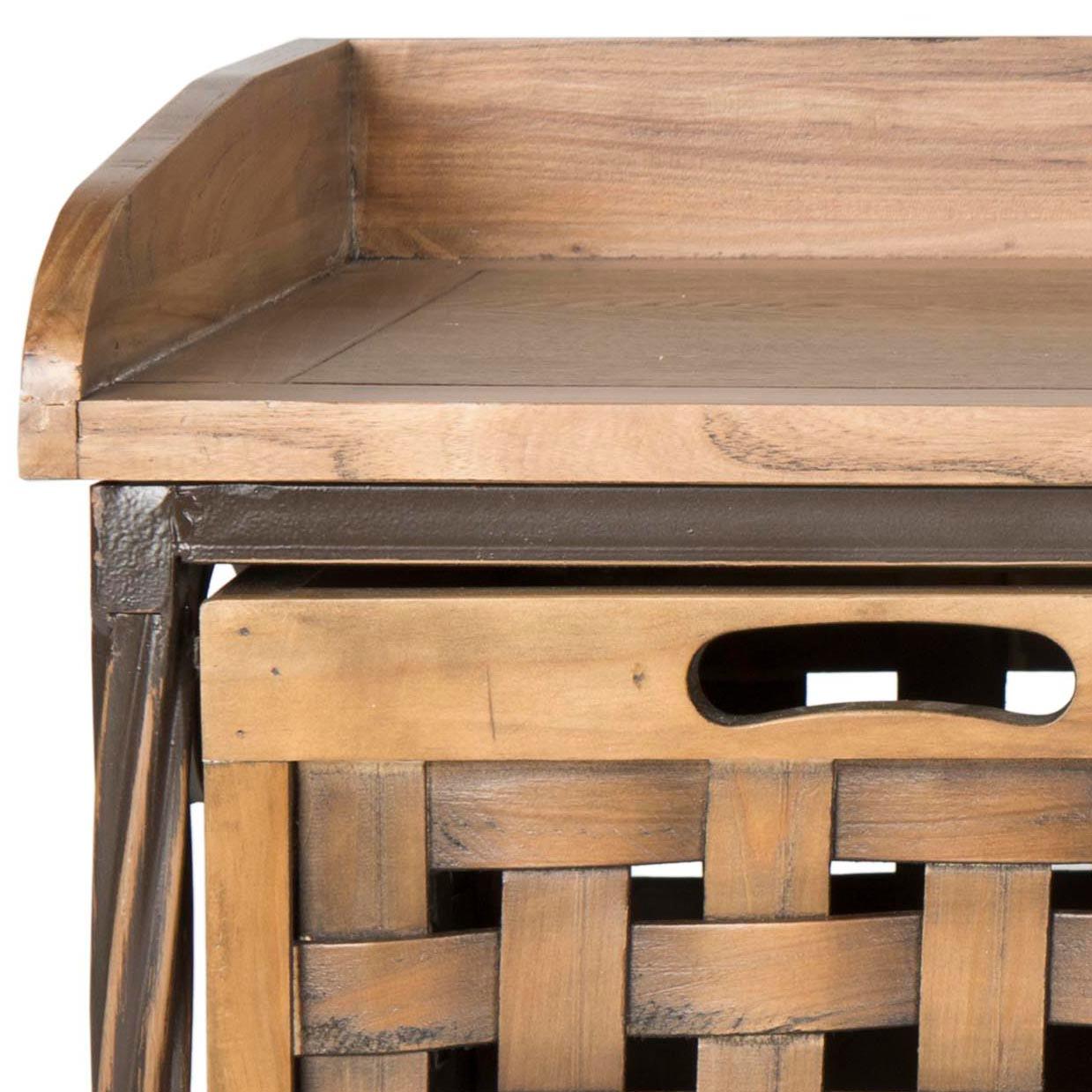 Isaac Wooden Storage Bench - AMH6530 - Oak - Safavieh Couture
