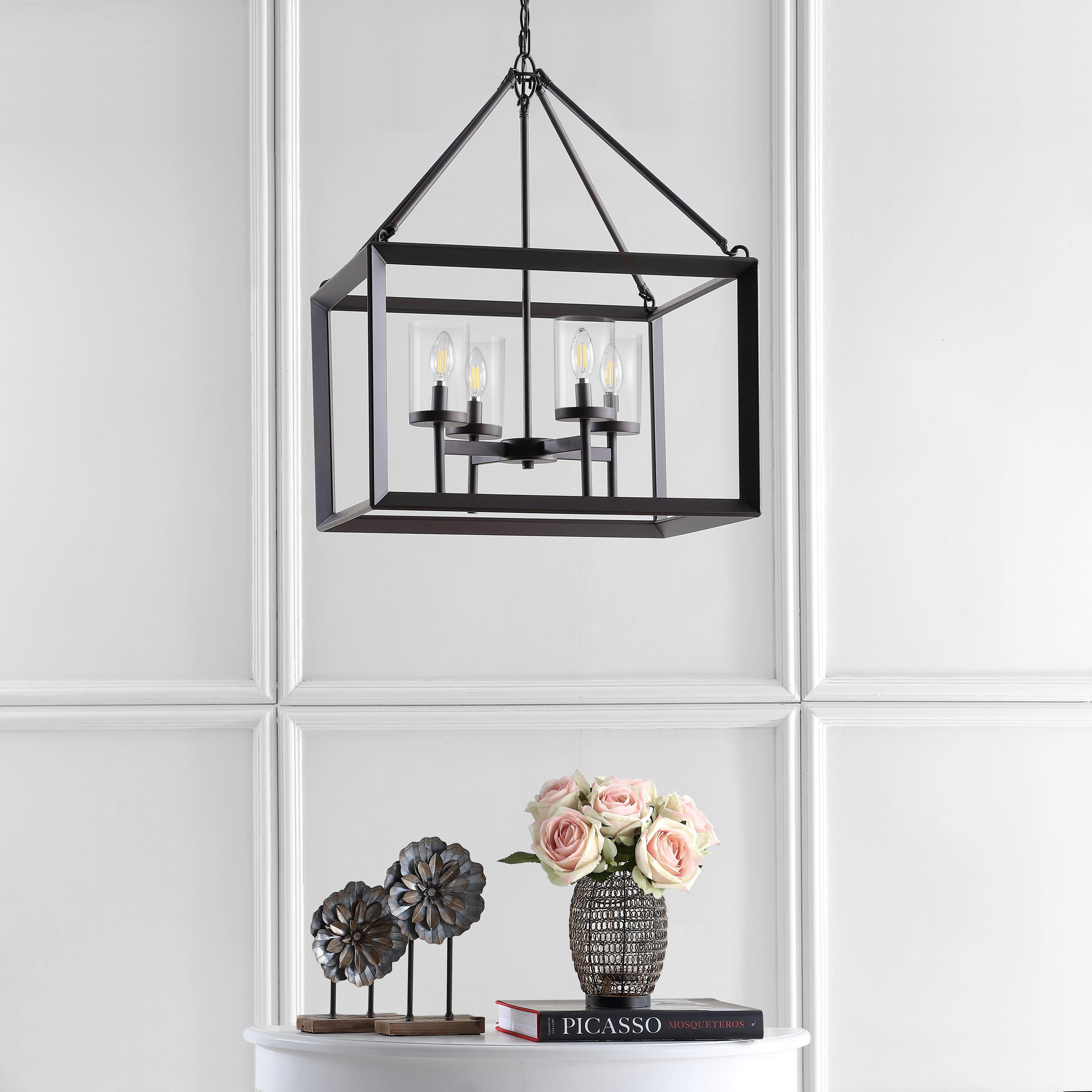Anna 21" 4-light Metal/Glass LED Pendant, Oil Rubbed Bronze