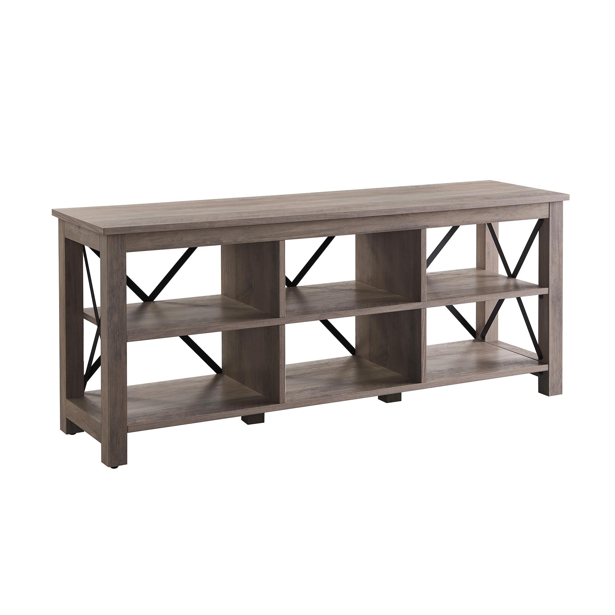 Evelyn&Zoe Sawyer Rectangular TV Stand for TV's up to 65", Gray Oak