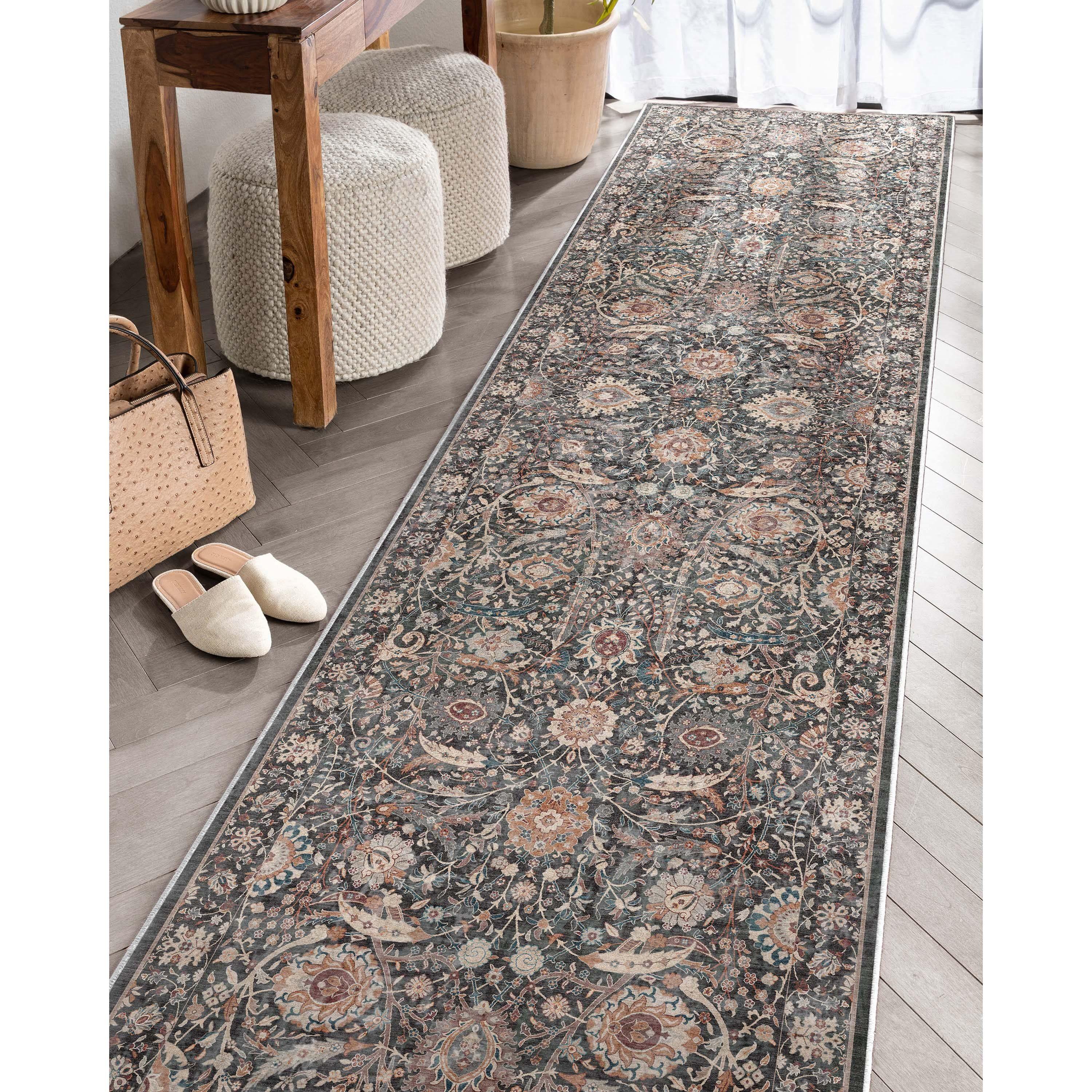 Asha Oriental Floral Flat-Weave Rug